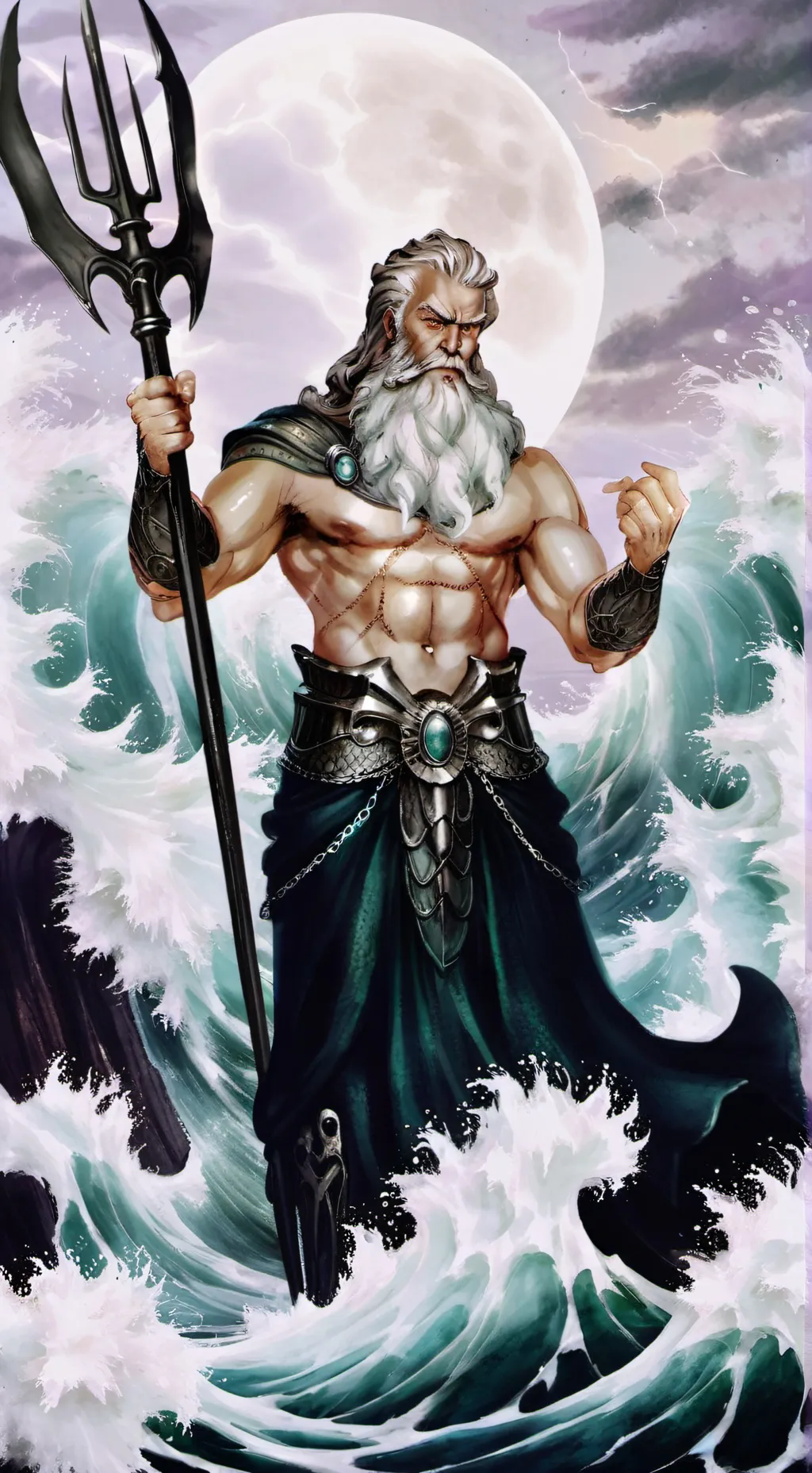 ai character: Poseidon background