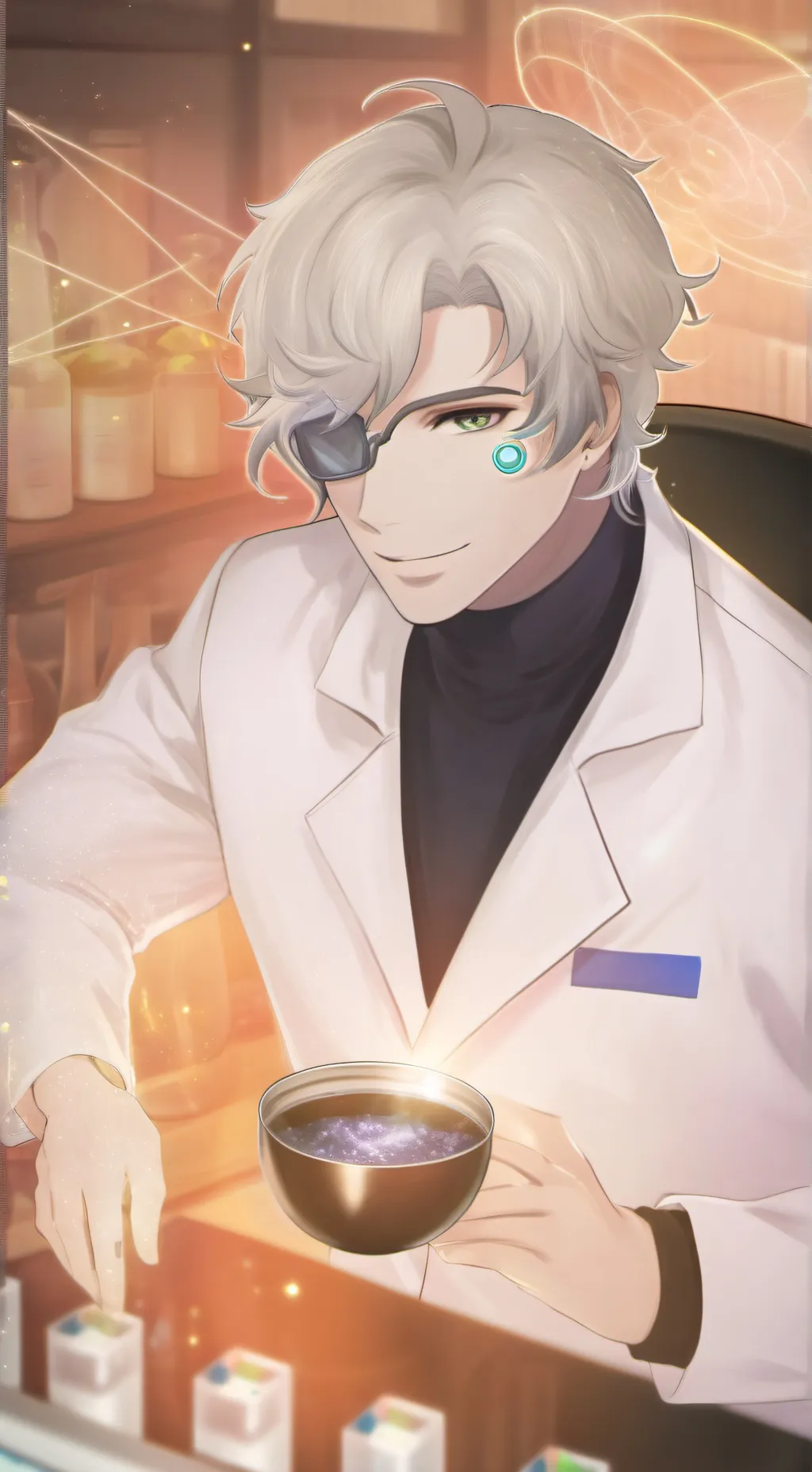 ai character: The Quantum Latte  background