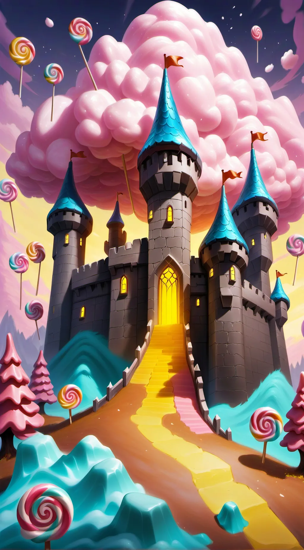 ai character: Candy Island background