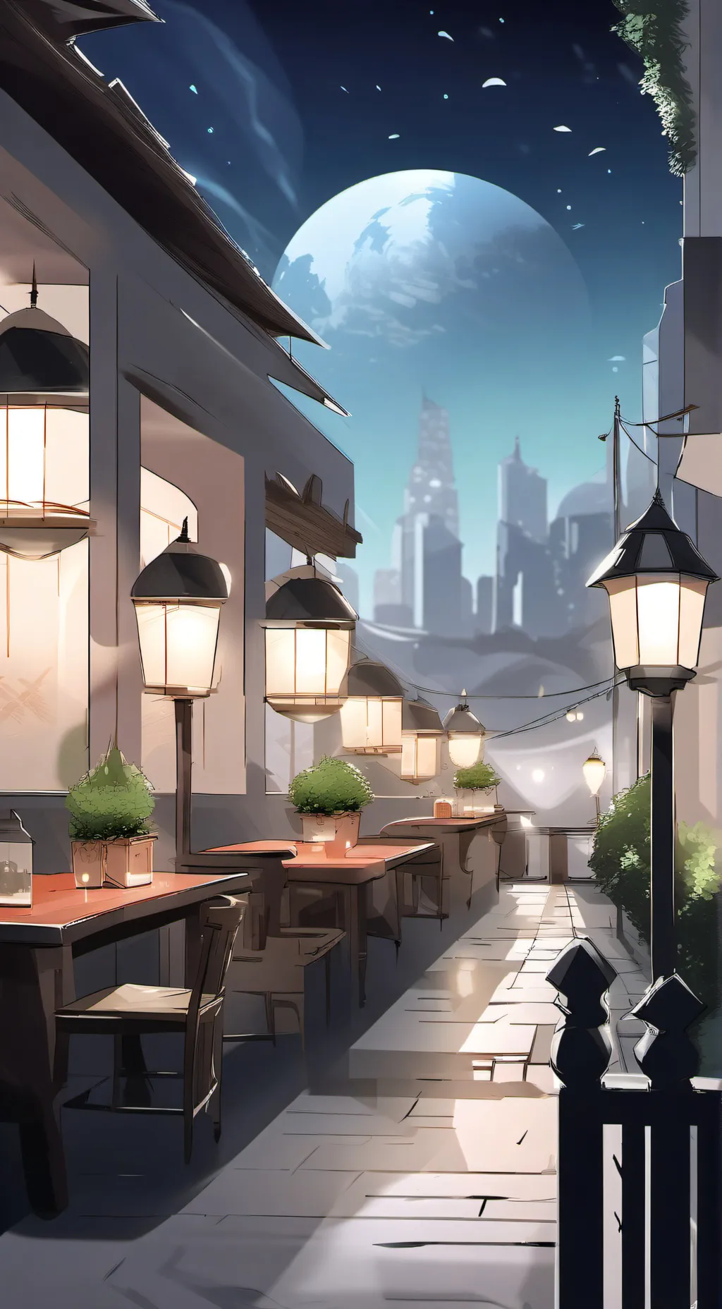 ai character: mha late at night background