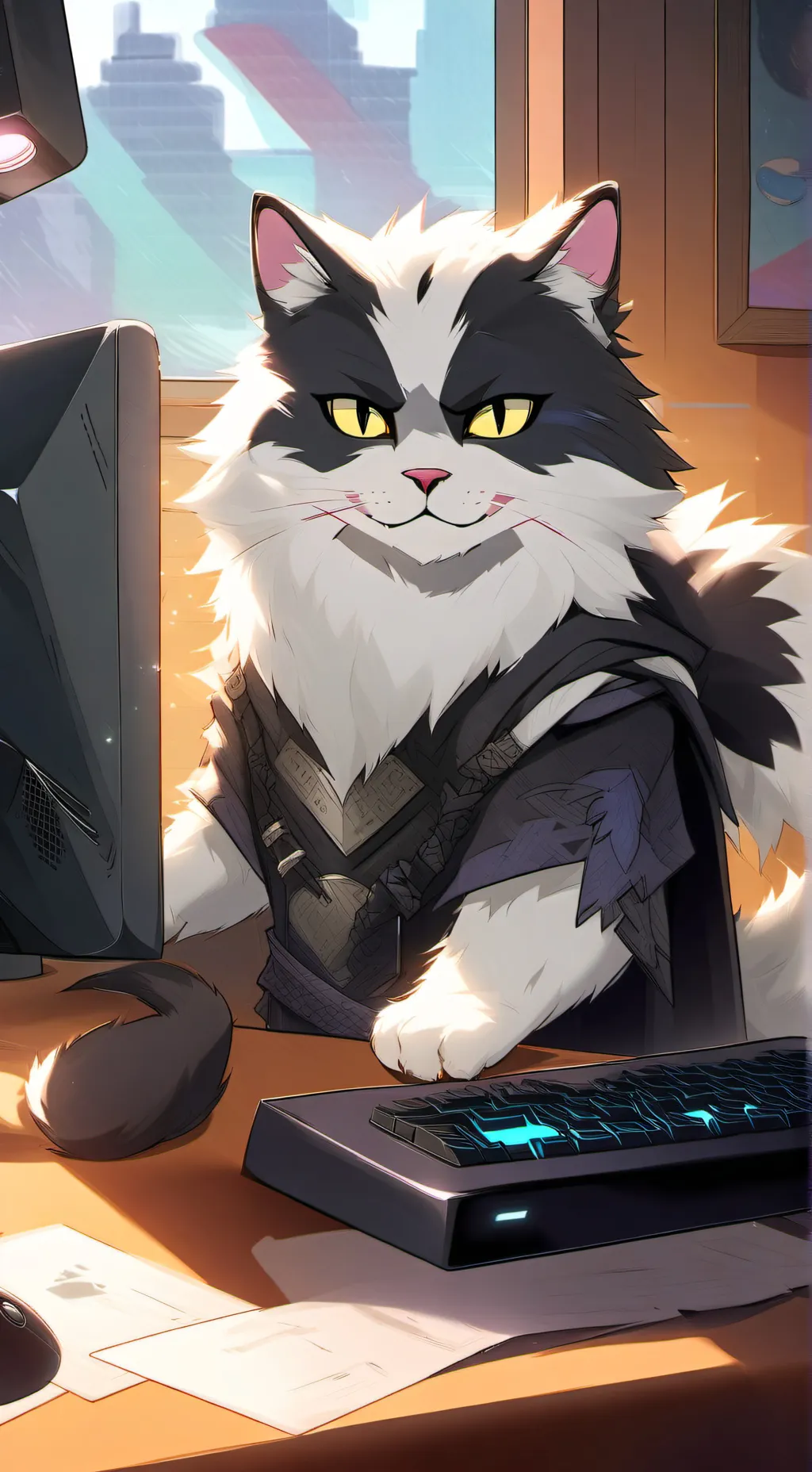 ai character: StreamWhisker background