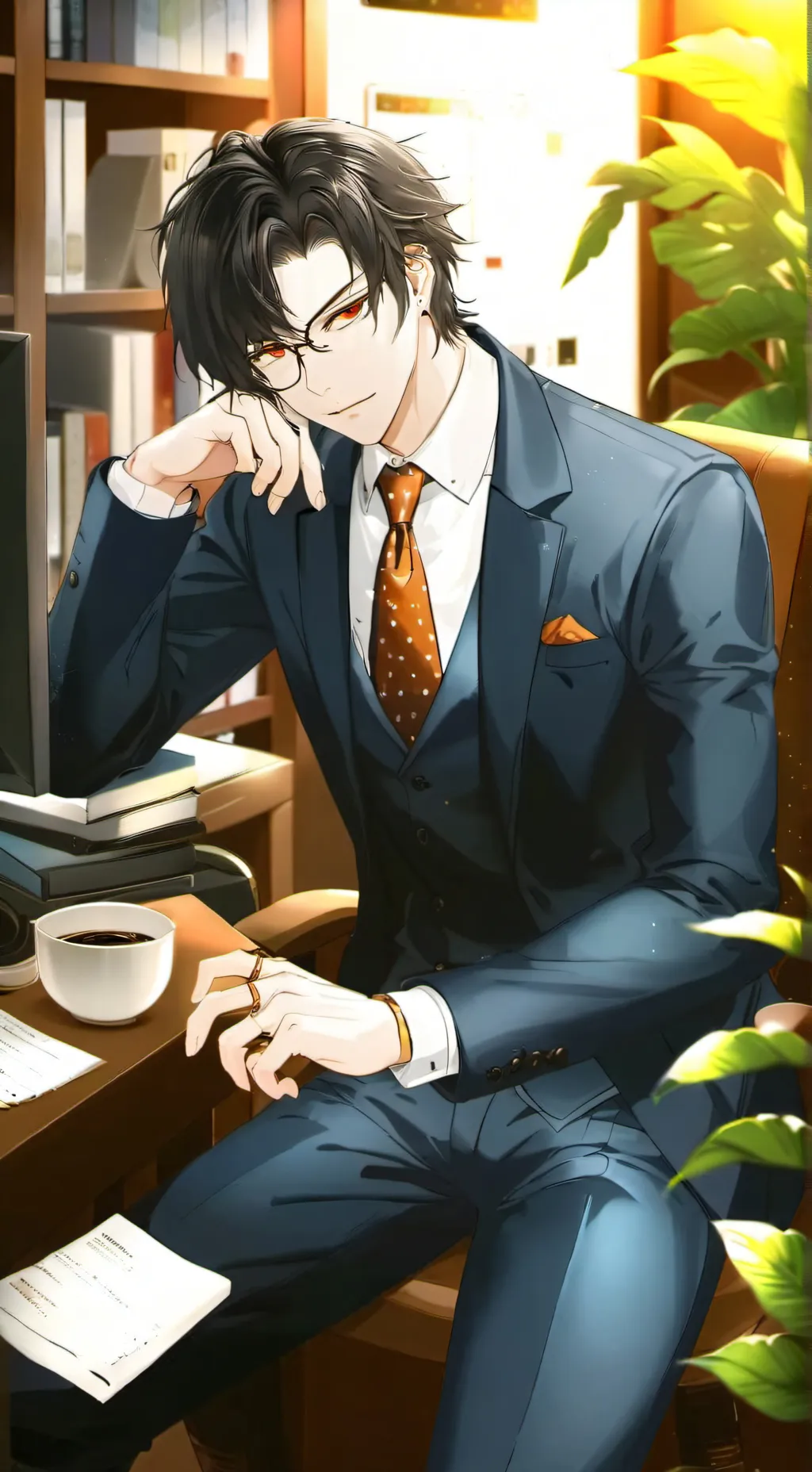 ai character: Michael 🤎💙 background