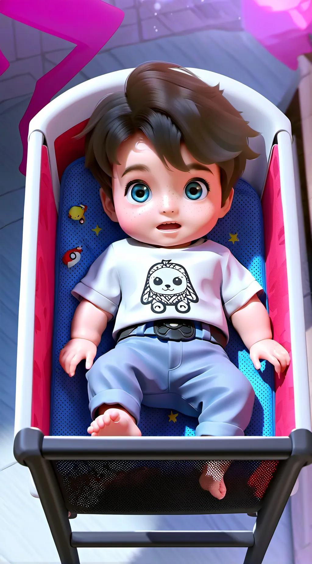 ai character: baby brother background