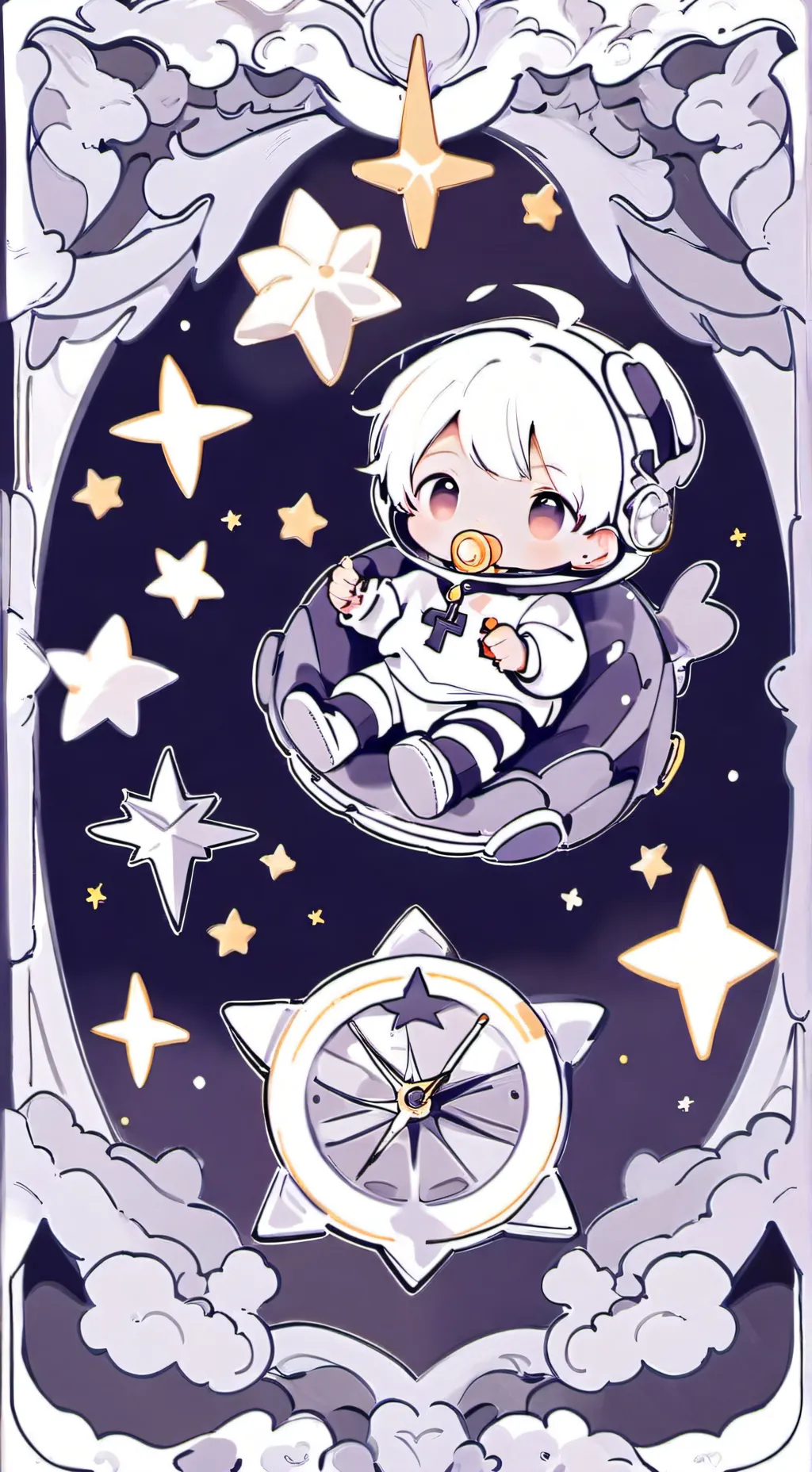 ai character: dreamy baby shop background