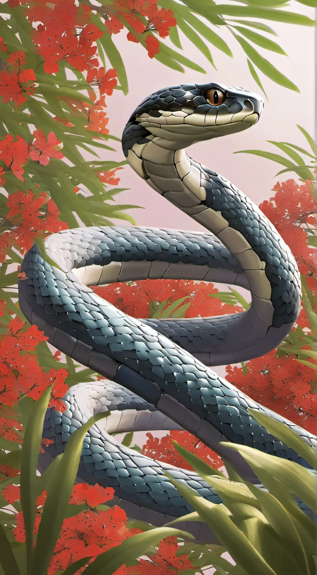 ai character: blue cobra background