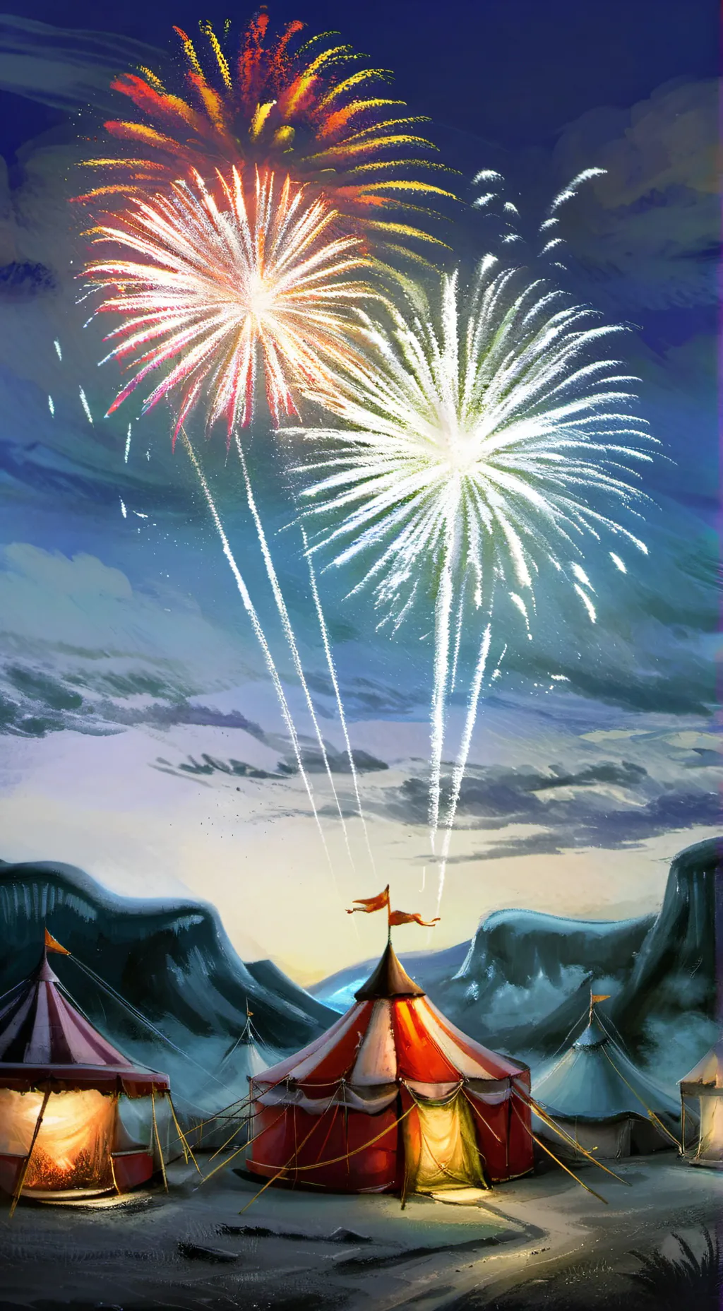 ai character: Tadc Fire Works background