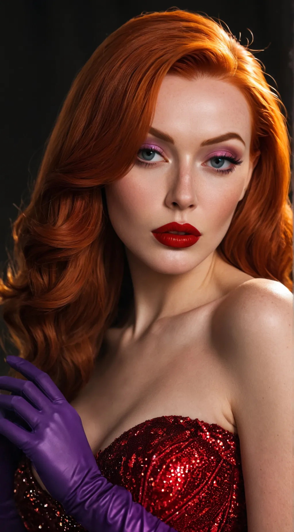 ai character: Jessica Rabbit background