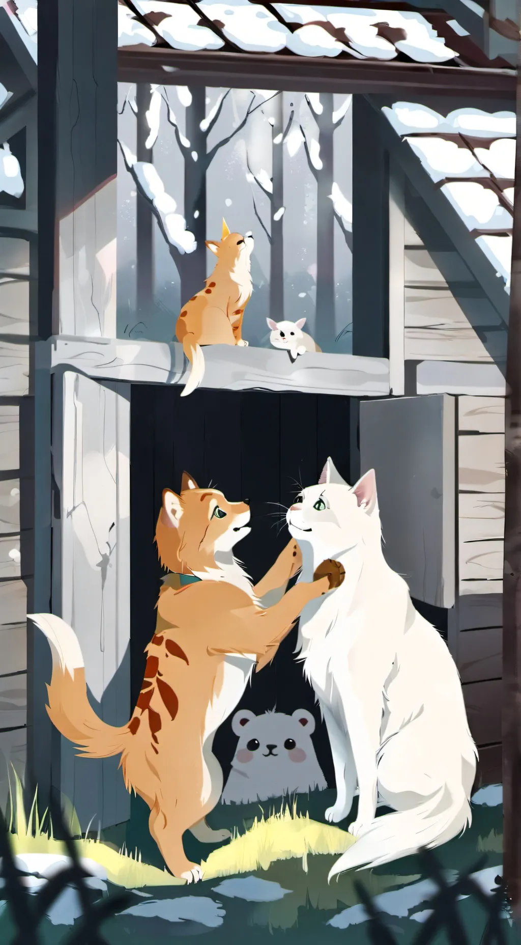ai character: Animal shelter background