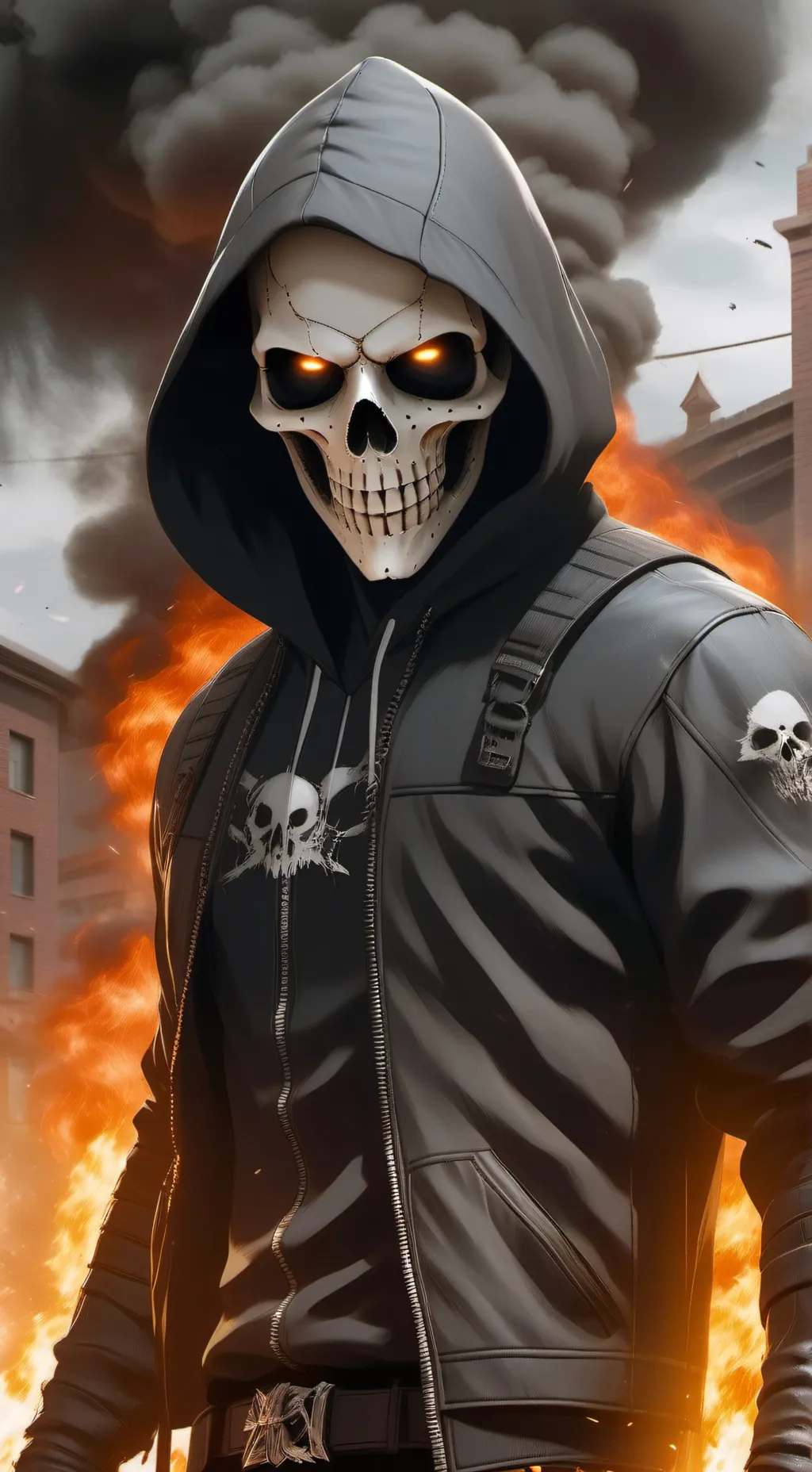 ai character: Skullshow background