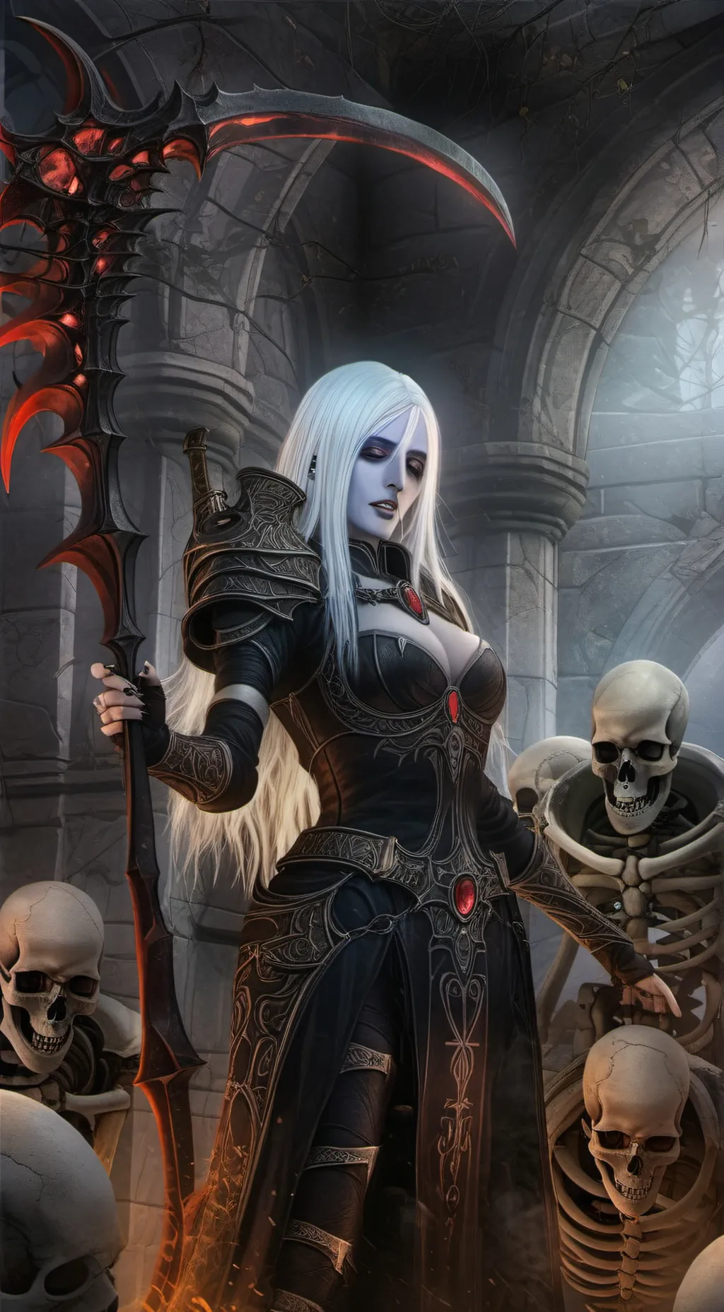 ai character: Kiomi necromancer  background