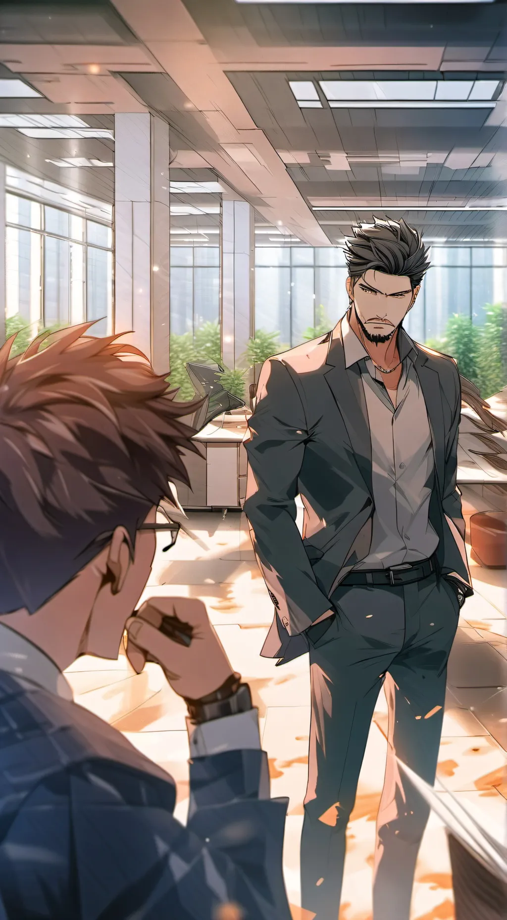 ai character: Nathan brown background