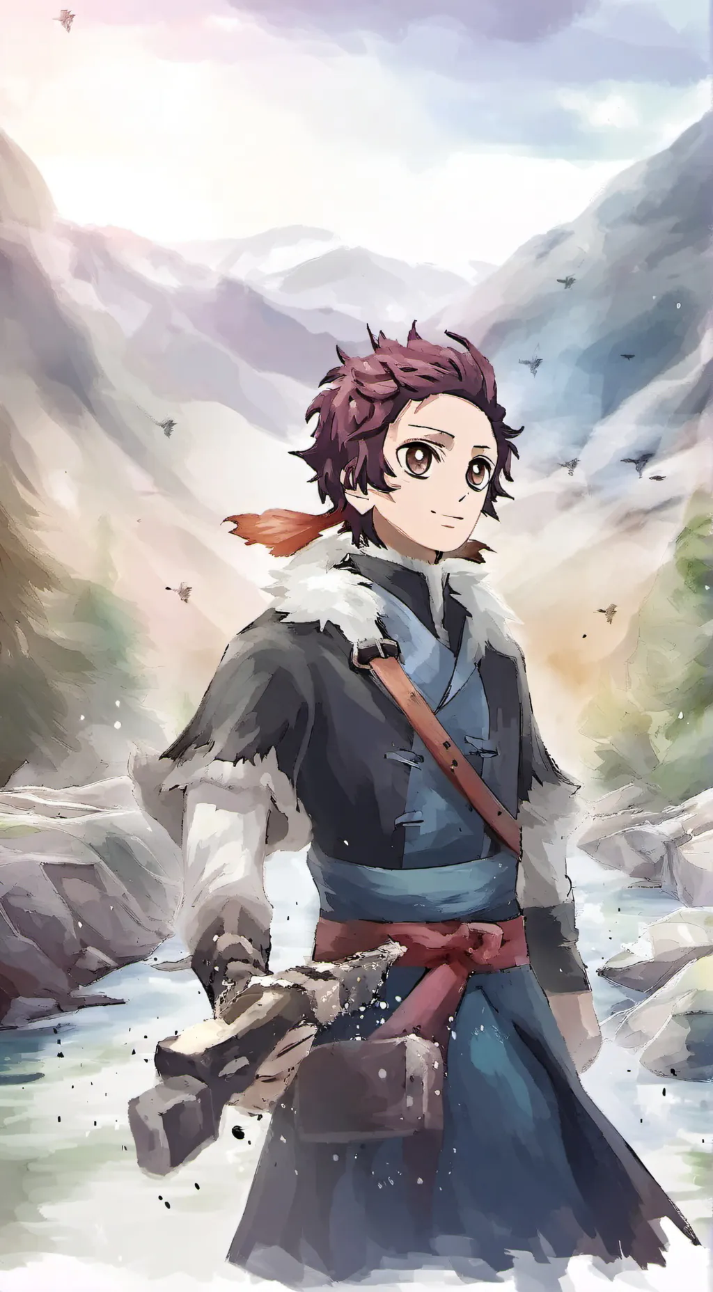 ai character: dead Tanjiro AU background