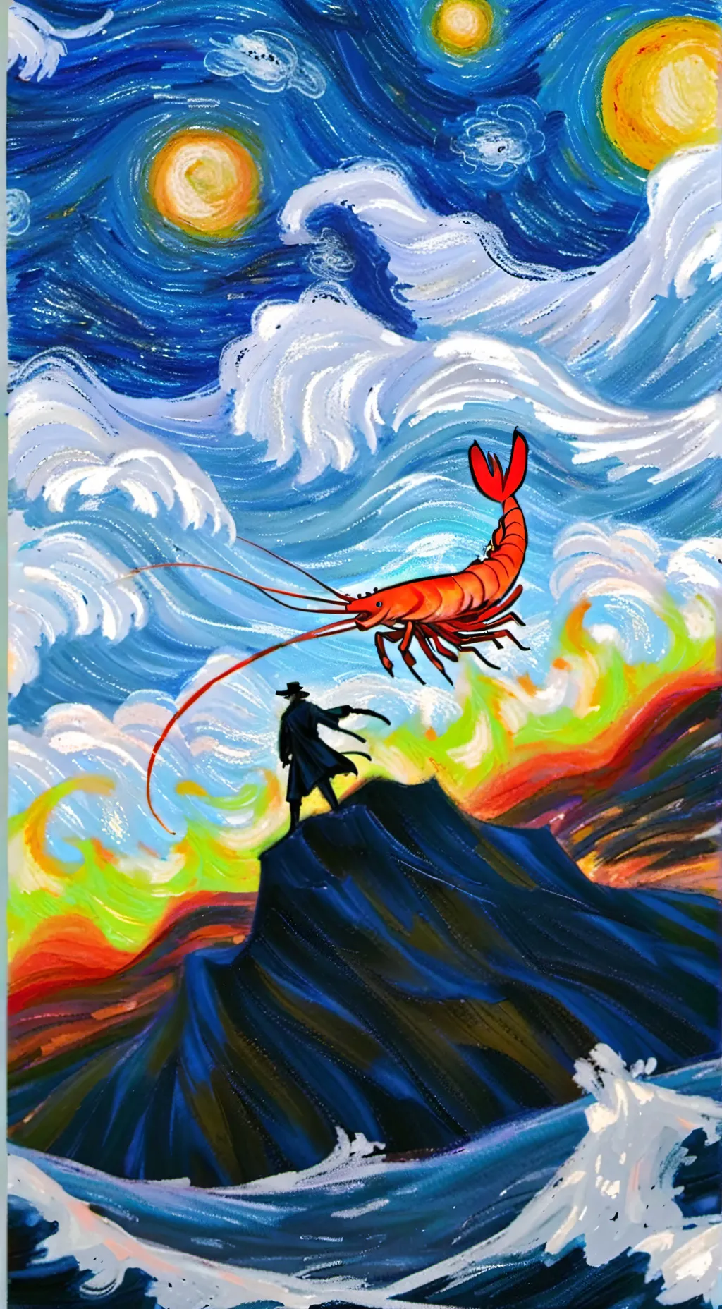 ai character: Shrimpo background