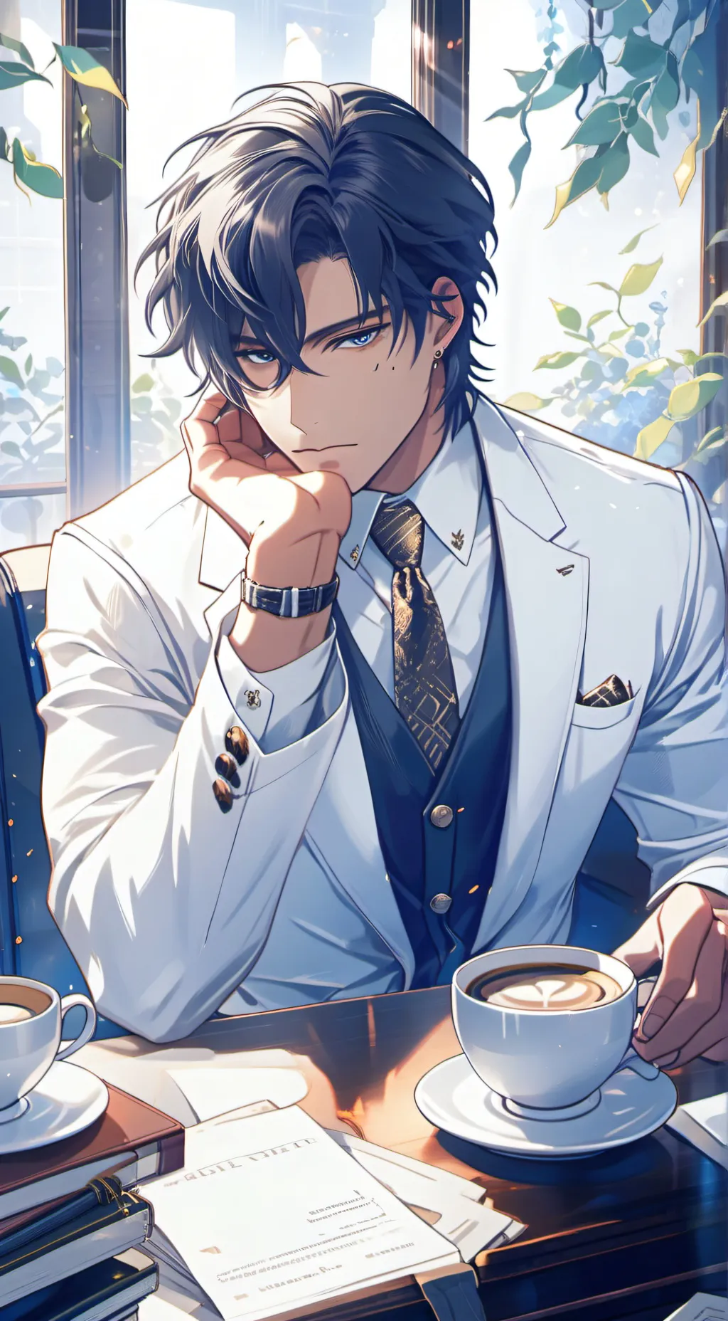 ai character: The Litigious Latte Lover background