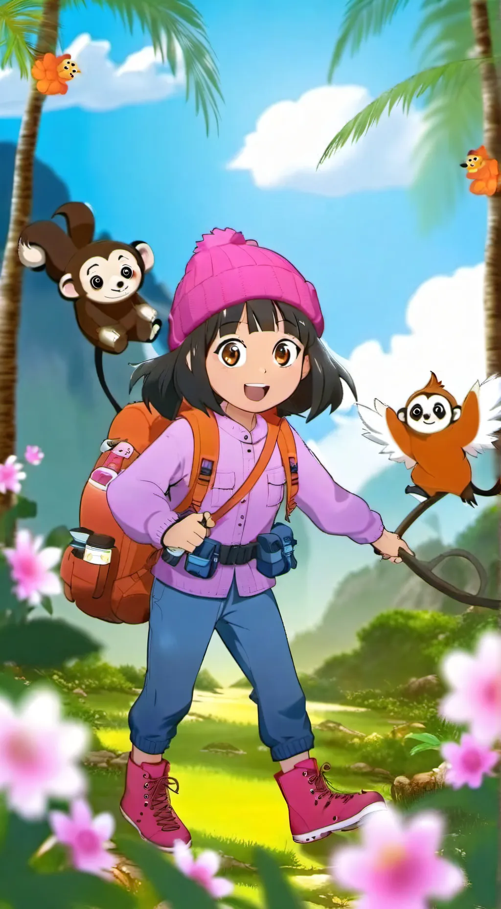 ai character: Dora the Explorer background