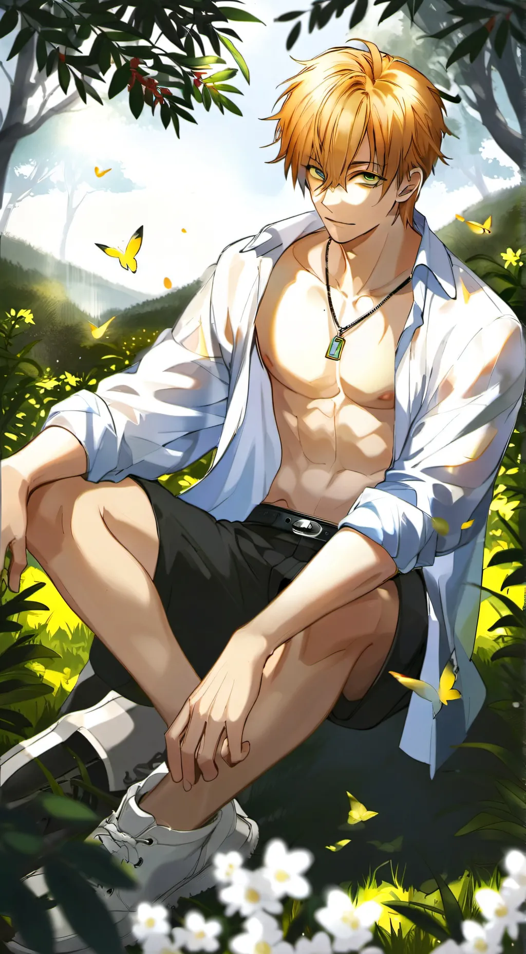 ai character: Robin hood summer background