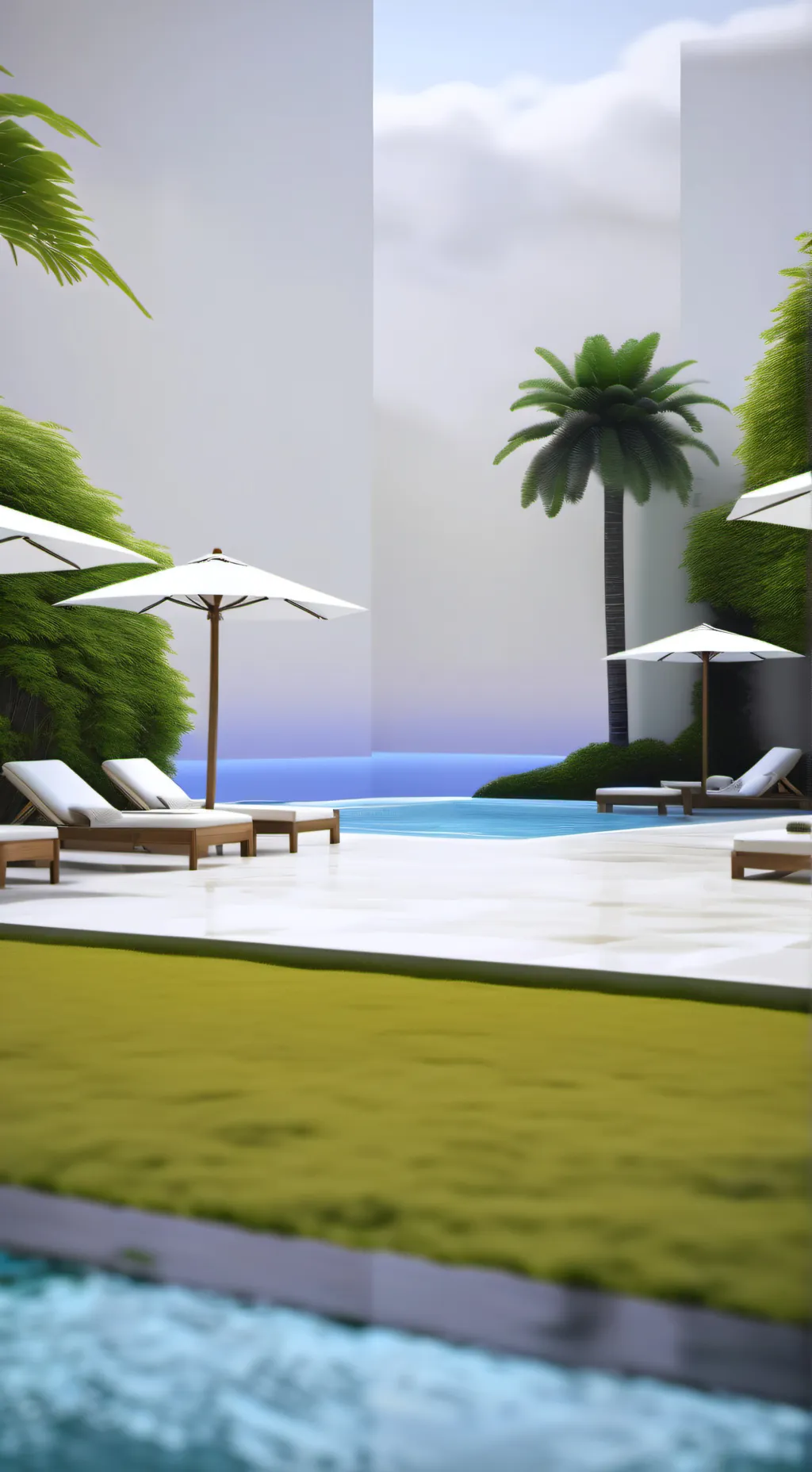 ai character: pool party background