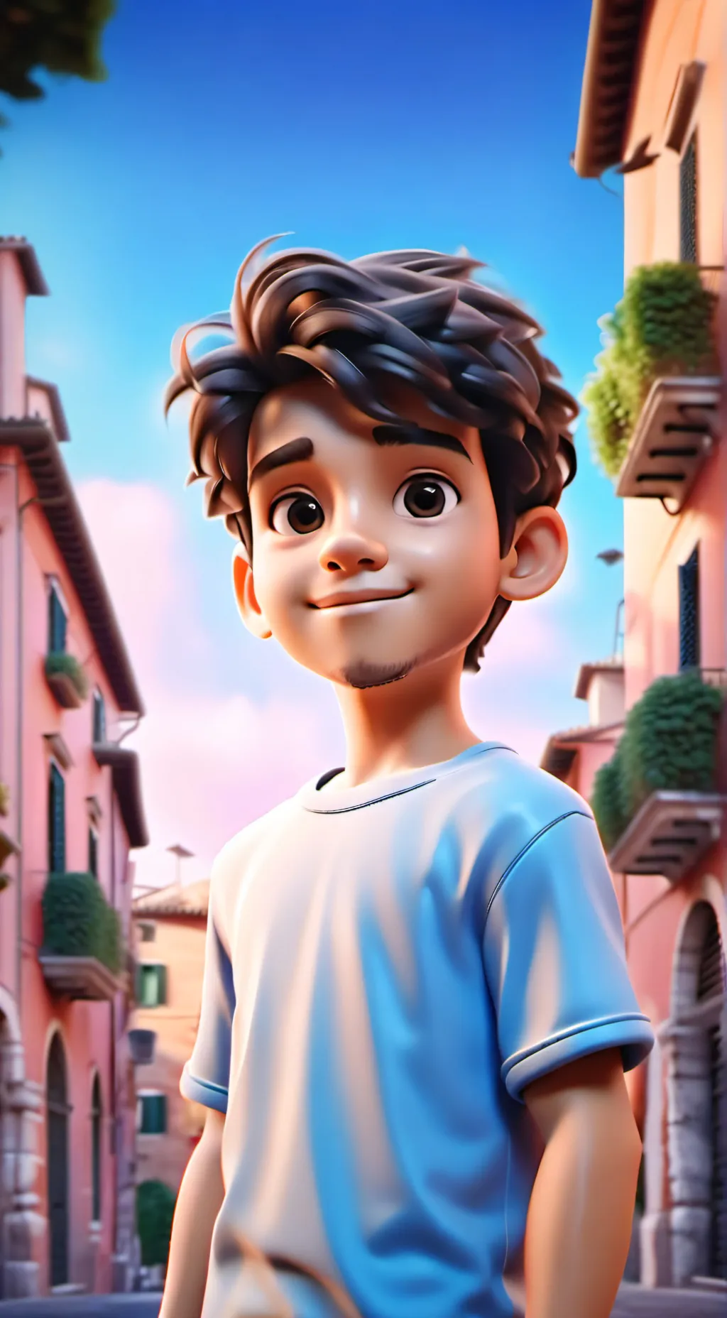 ai character: italian boy background