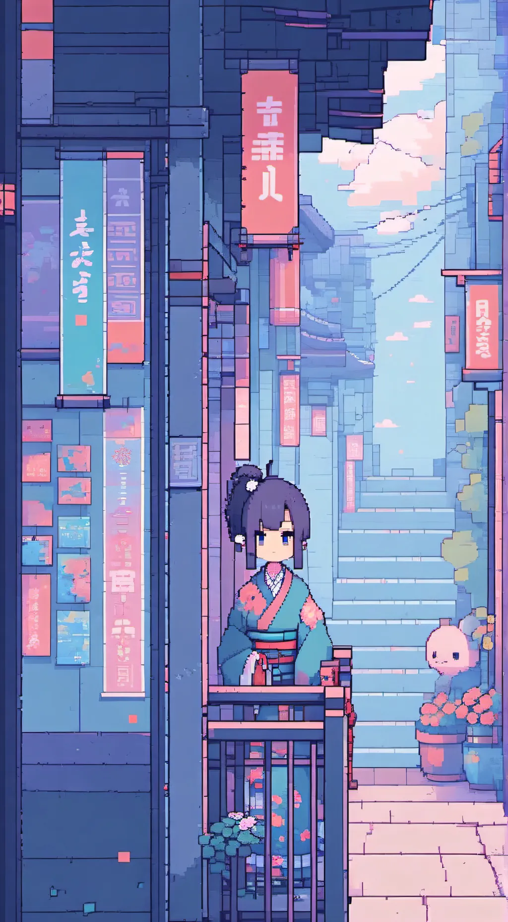 ai character: kumadori  background