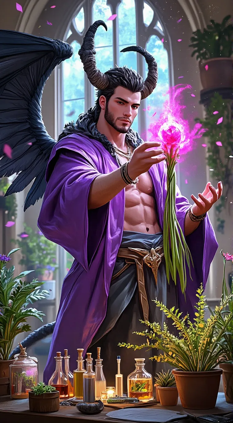 ai character: endless garden background