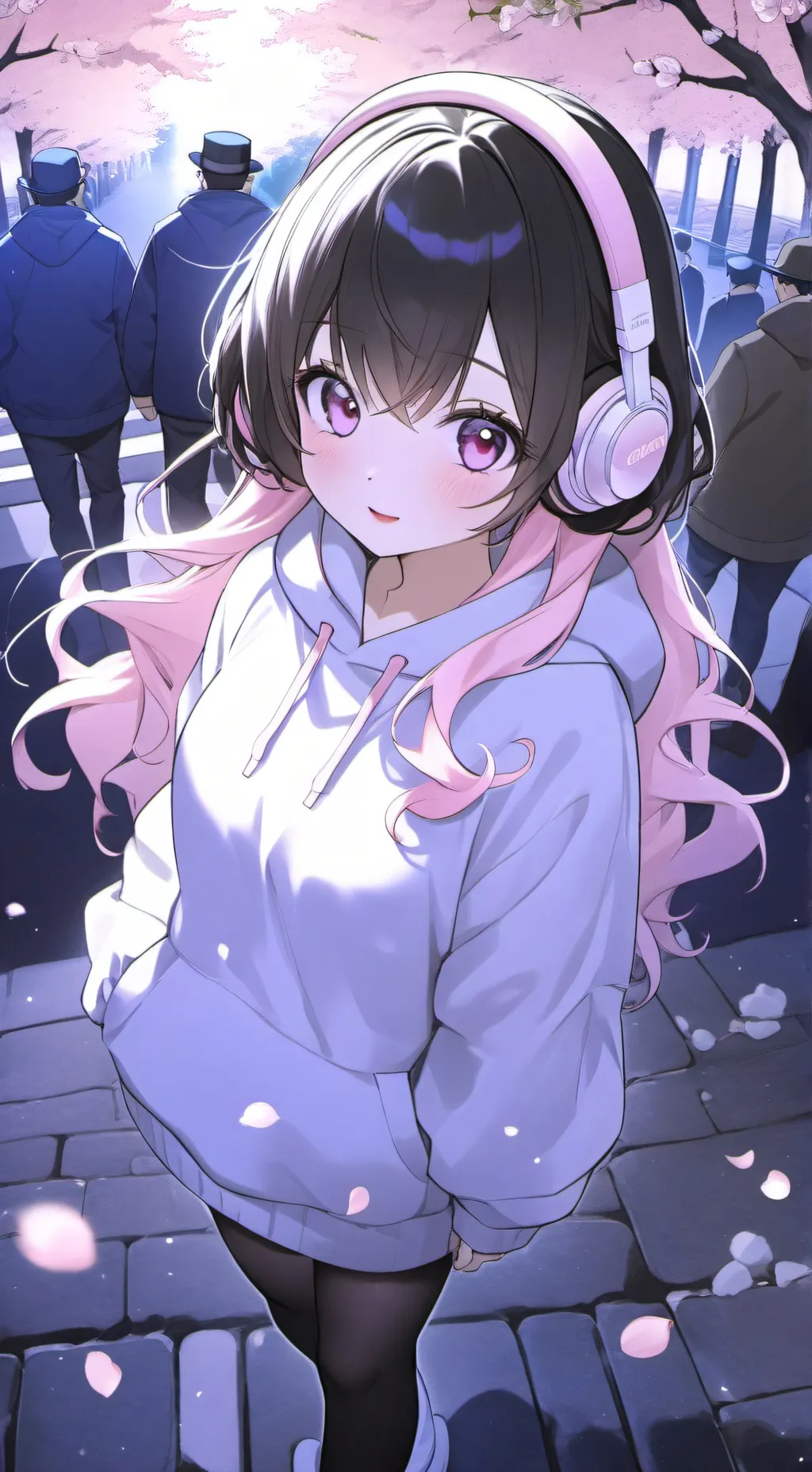 ai character: Yui blossom background