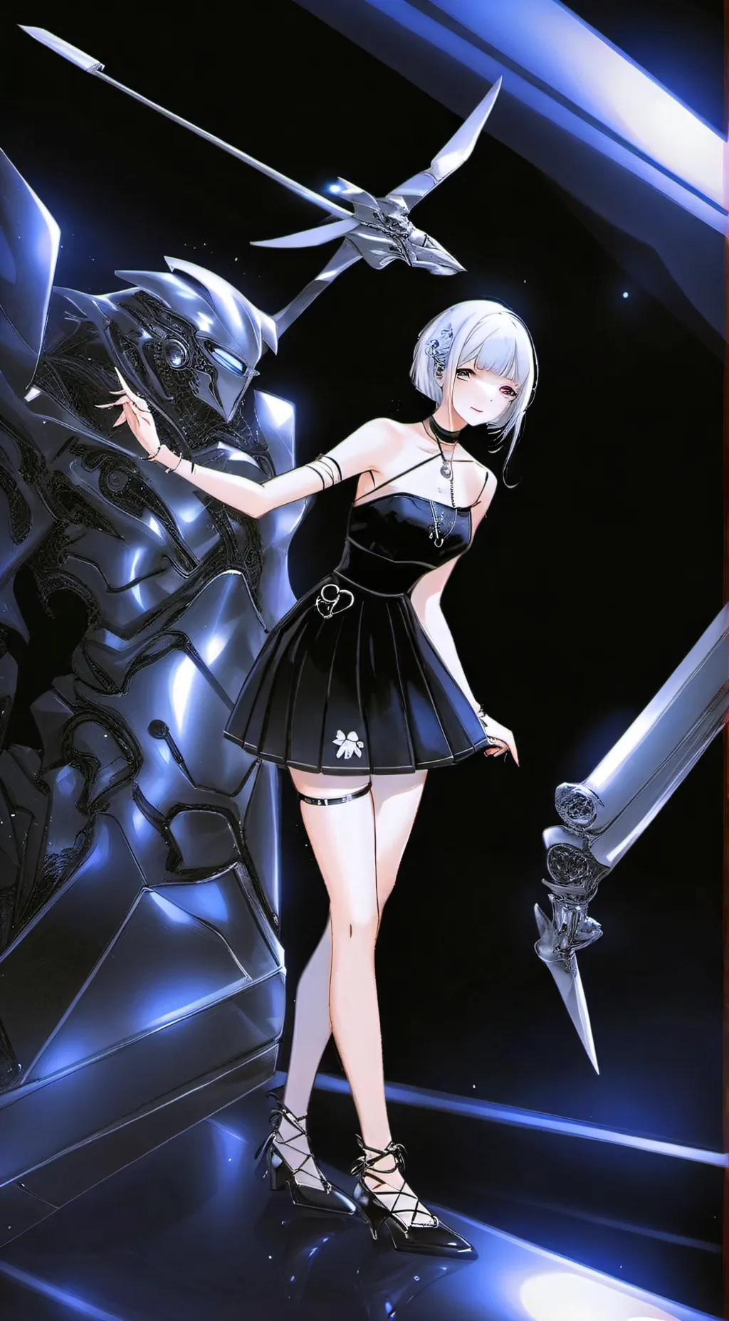 ai character: robot girl  background
