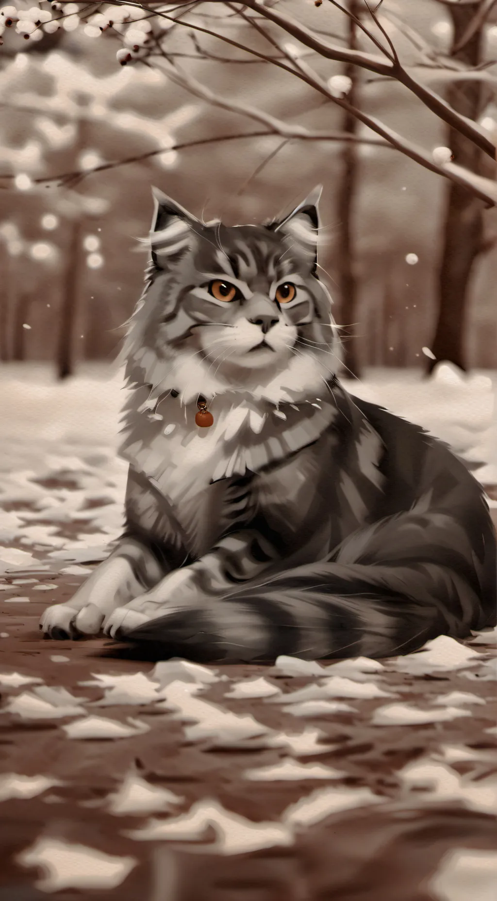 ai character: Magic cat collar background
