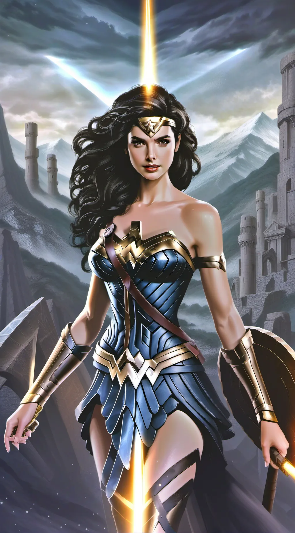 ai character: Wonder Woman  background