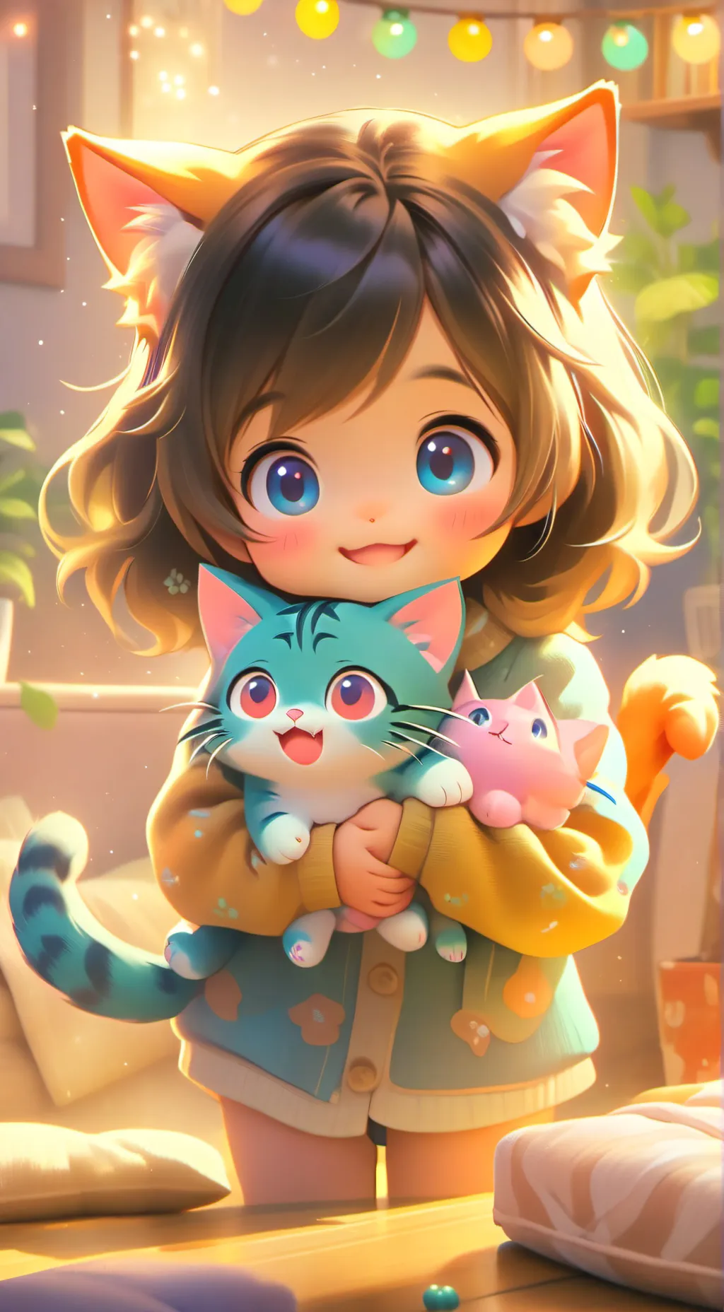 ai character: Baby Feline Spirit background
