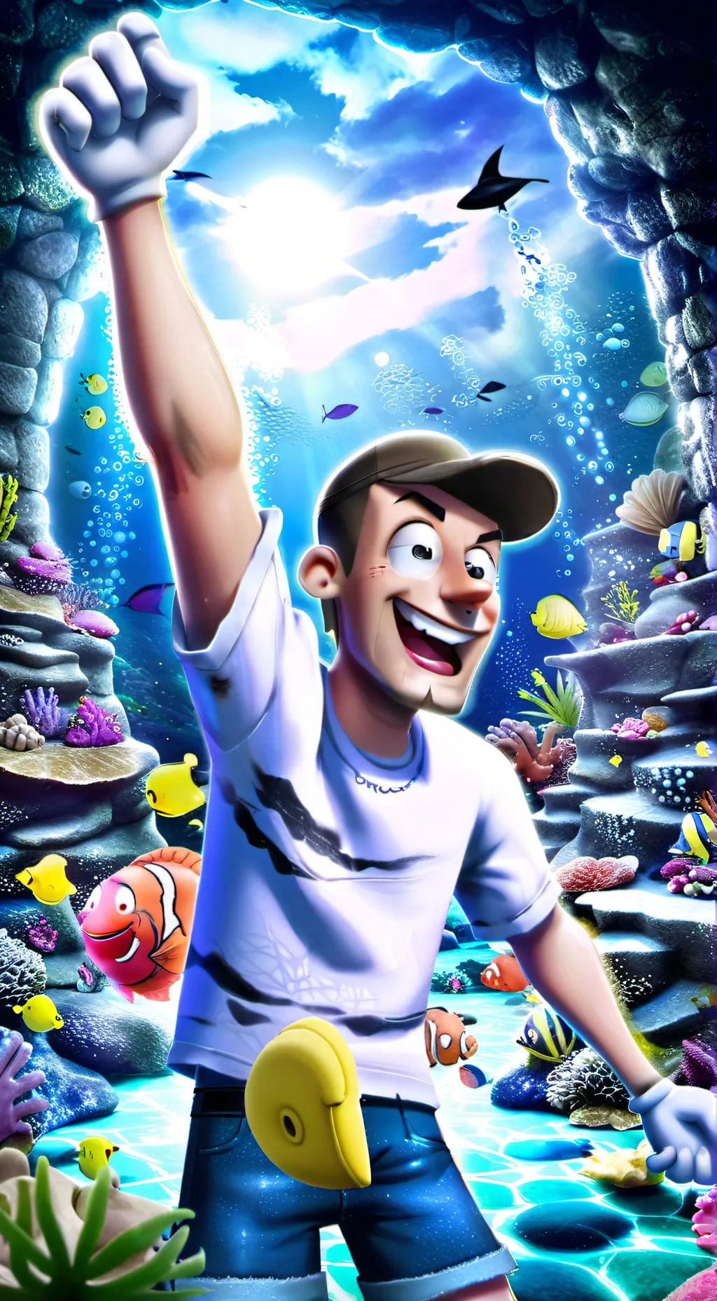 ai character: spongebob  background