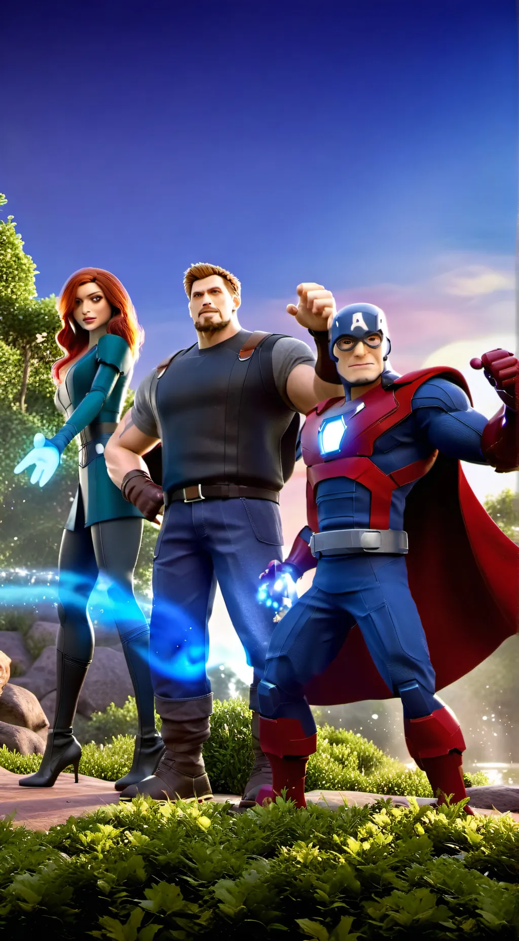 ai character: avengers  background
