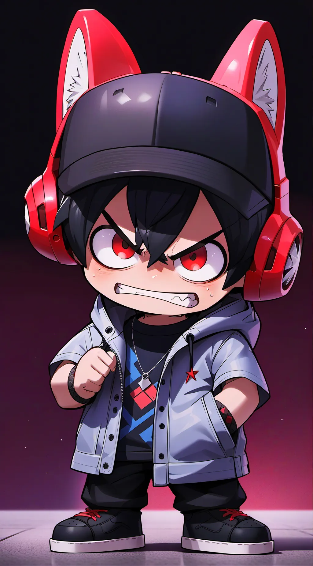 ai character: tantrum child.  background