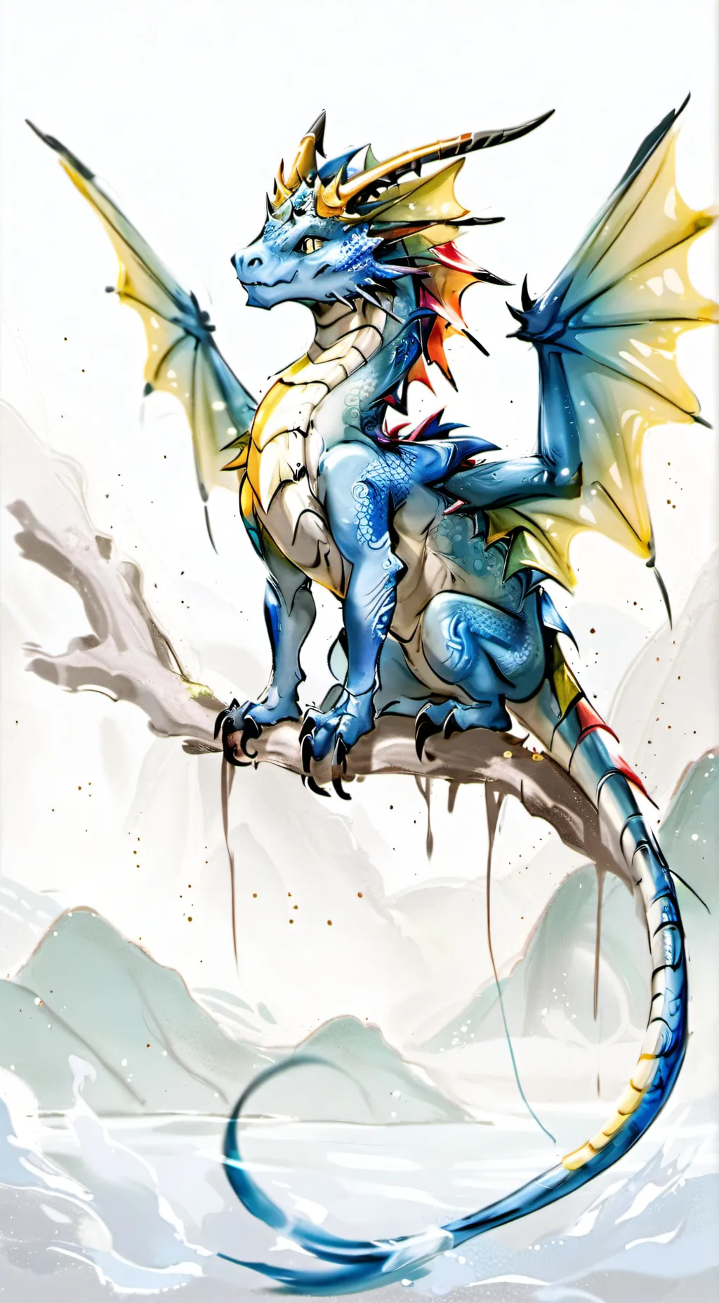 ai character: sapphire dragon background