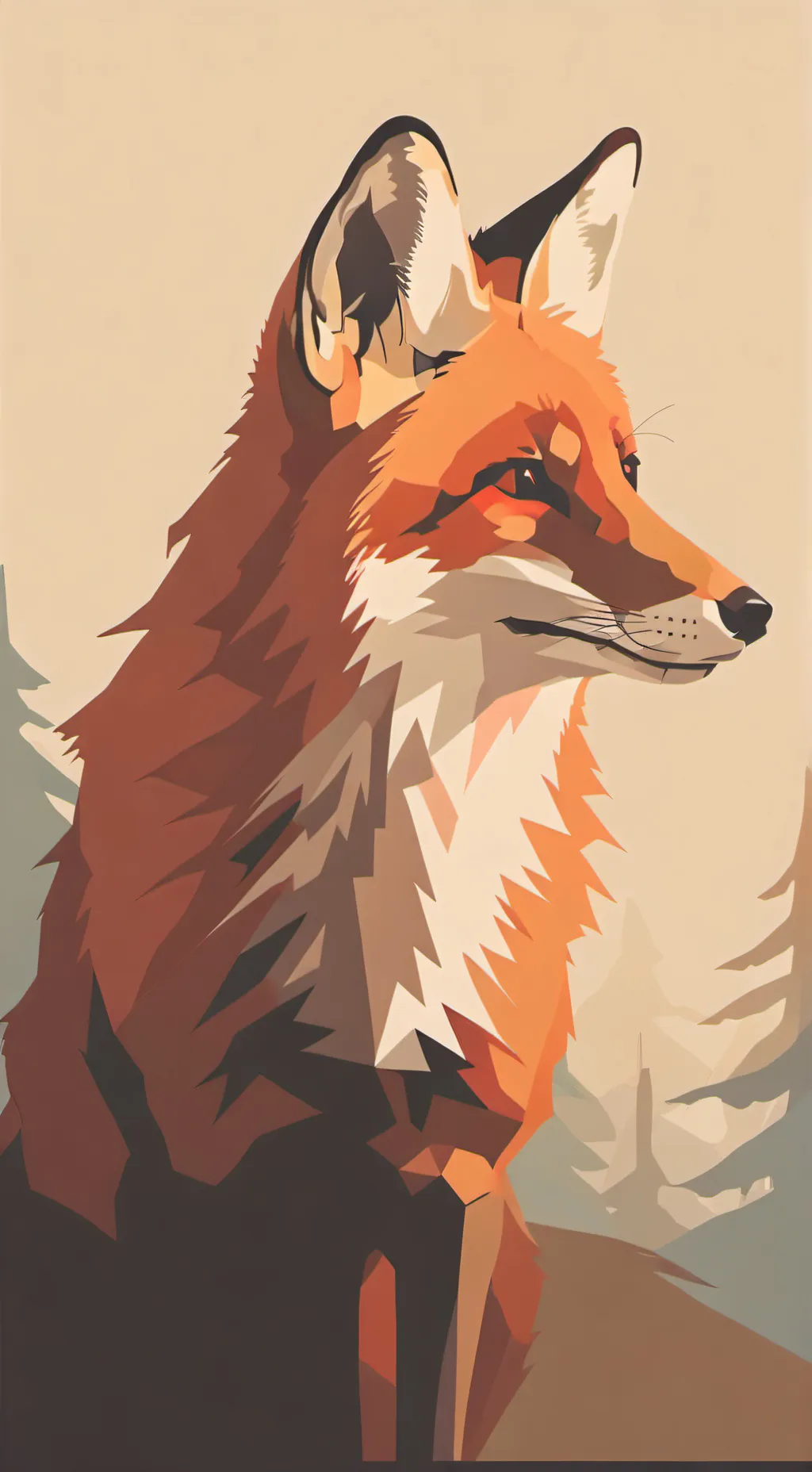 ai character: giant fox background