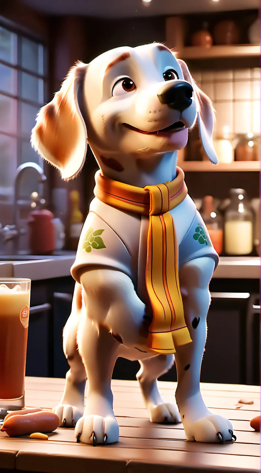 ai character: perro salchicha  background