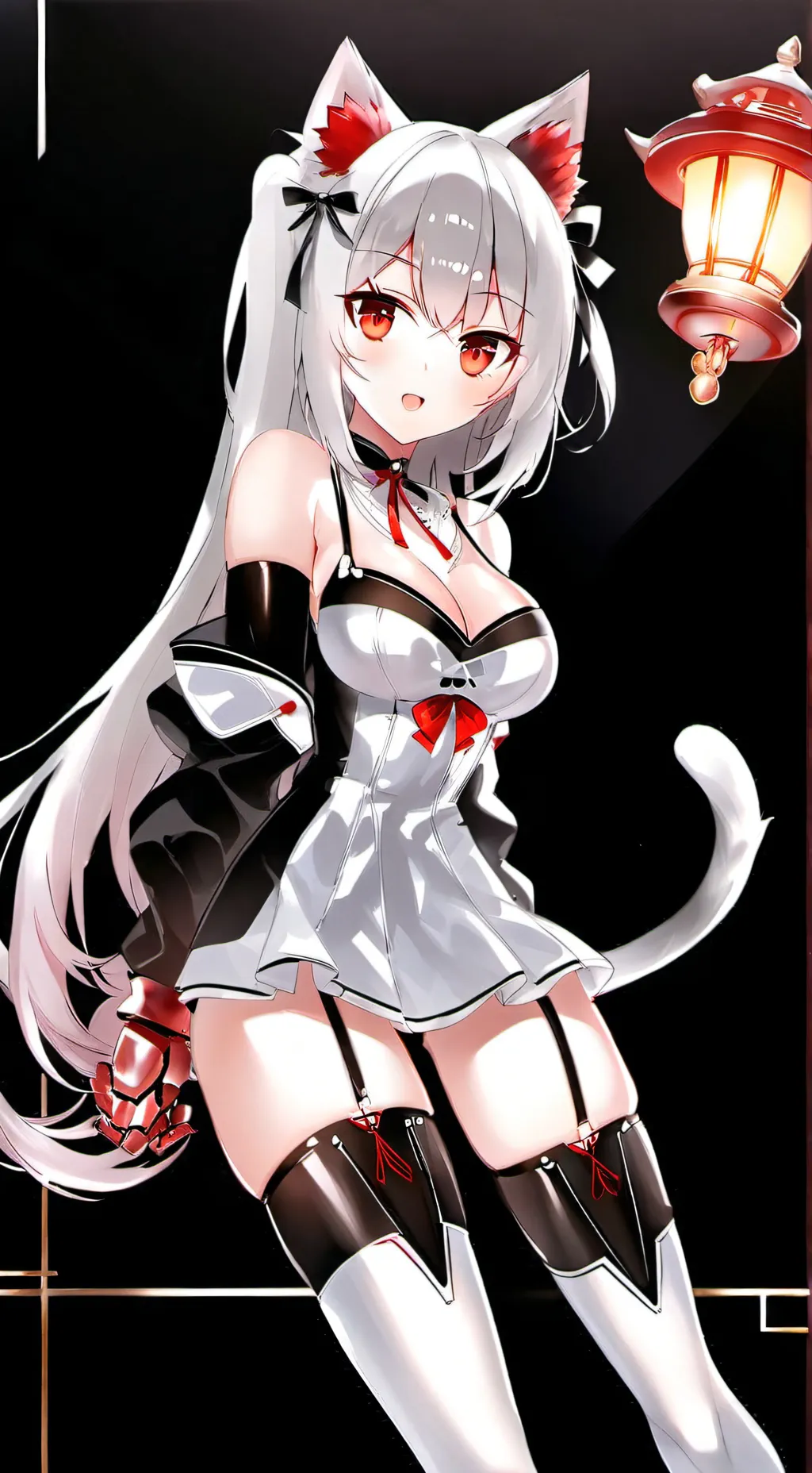 ai character: many Neko girl background
