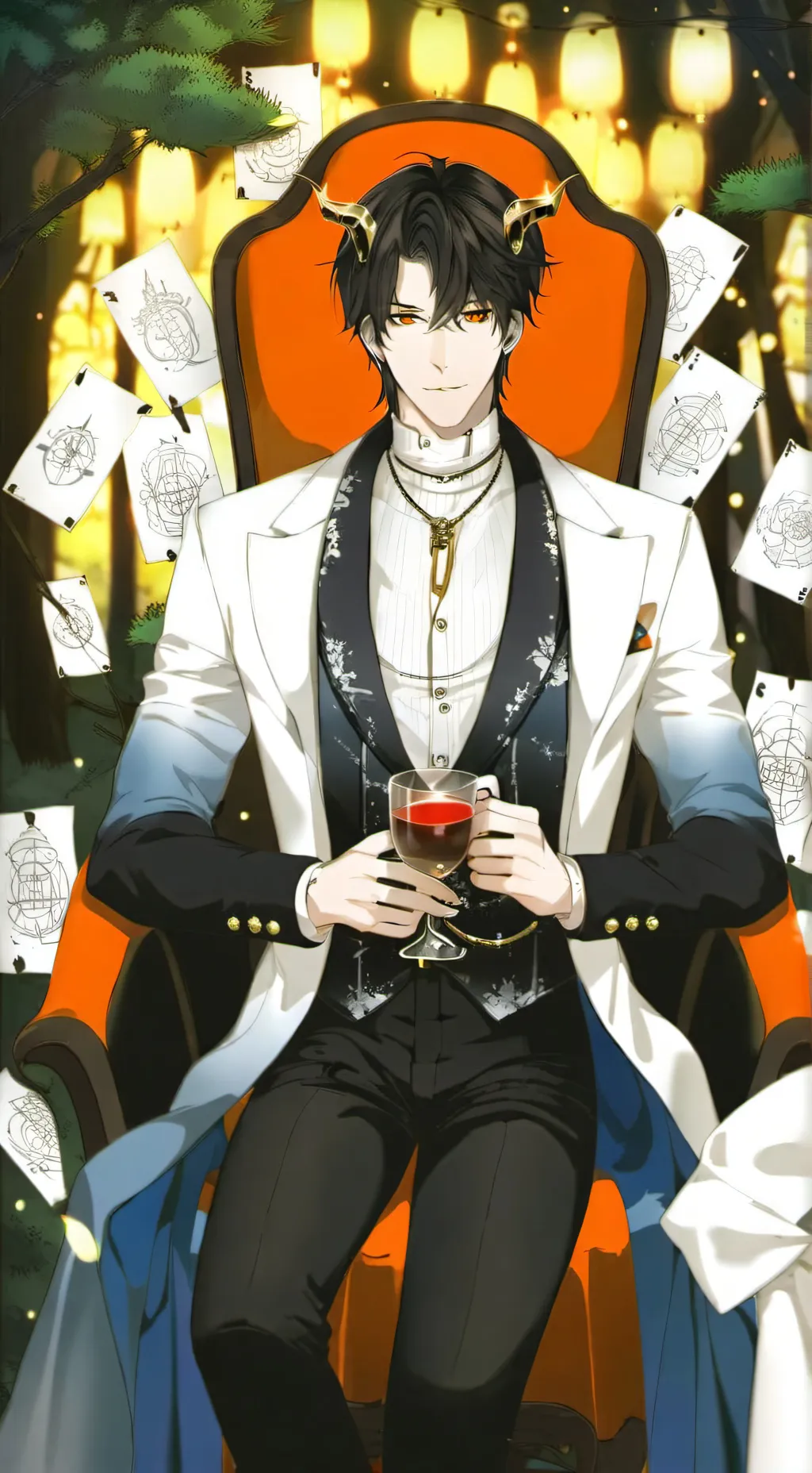 ai character: King Flame  background