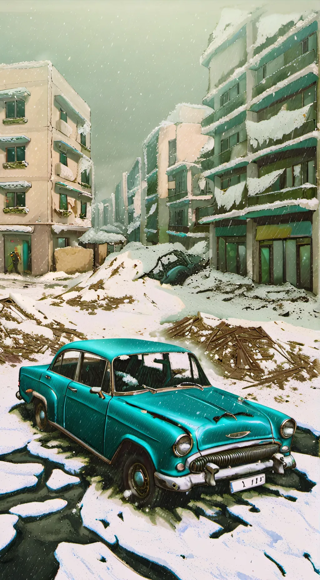 ai character: Winter Apocalypse  background