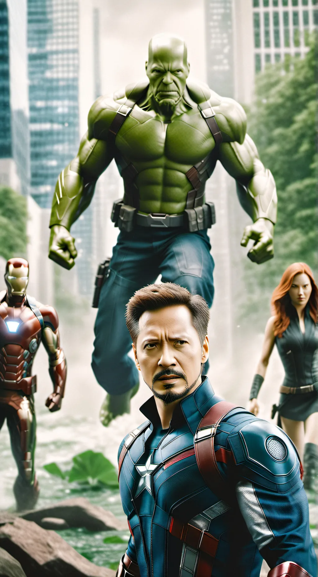 ai character: avengers hybrid  background