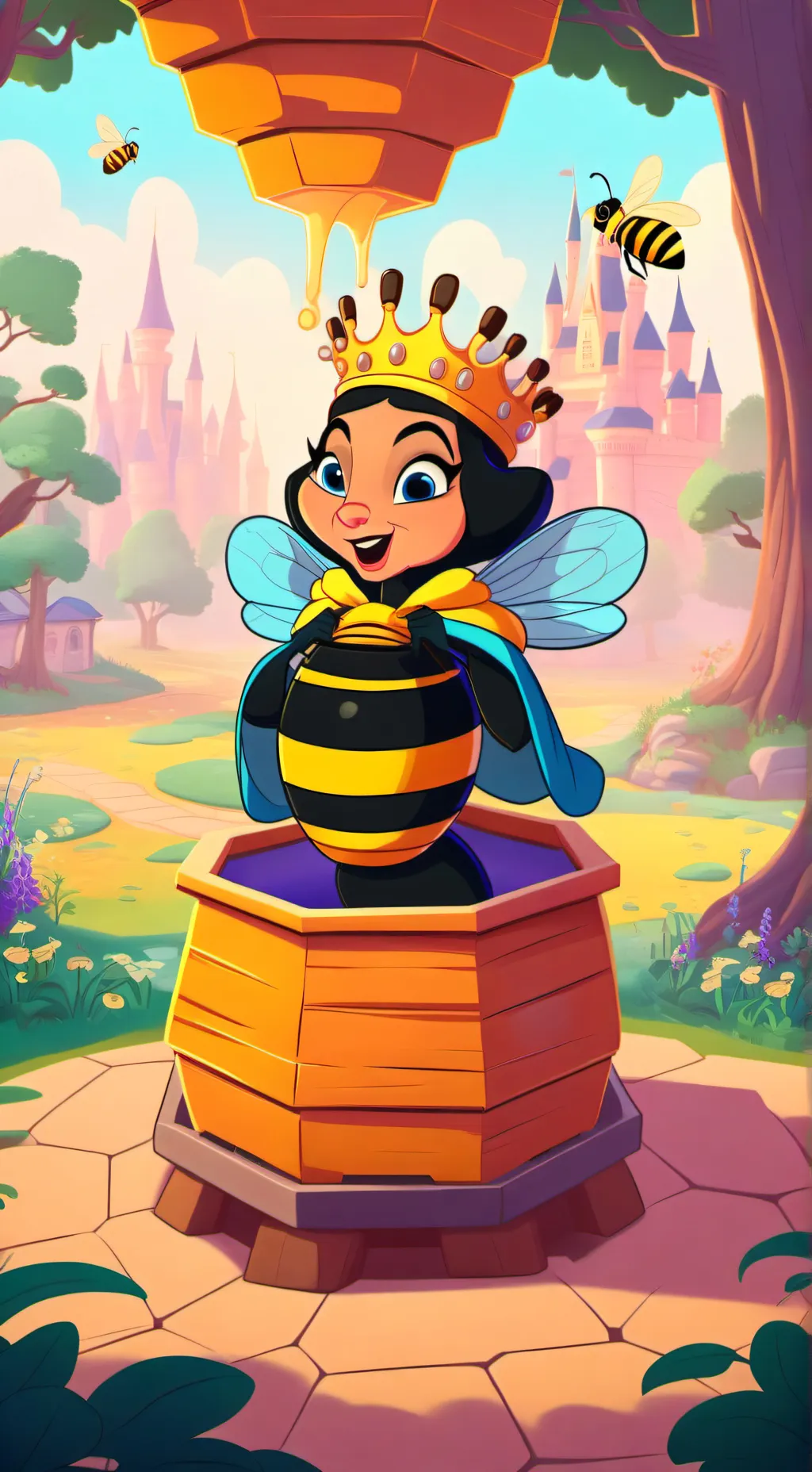 ai character: Queen Laya Bee Tf background