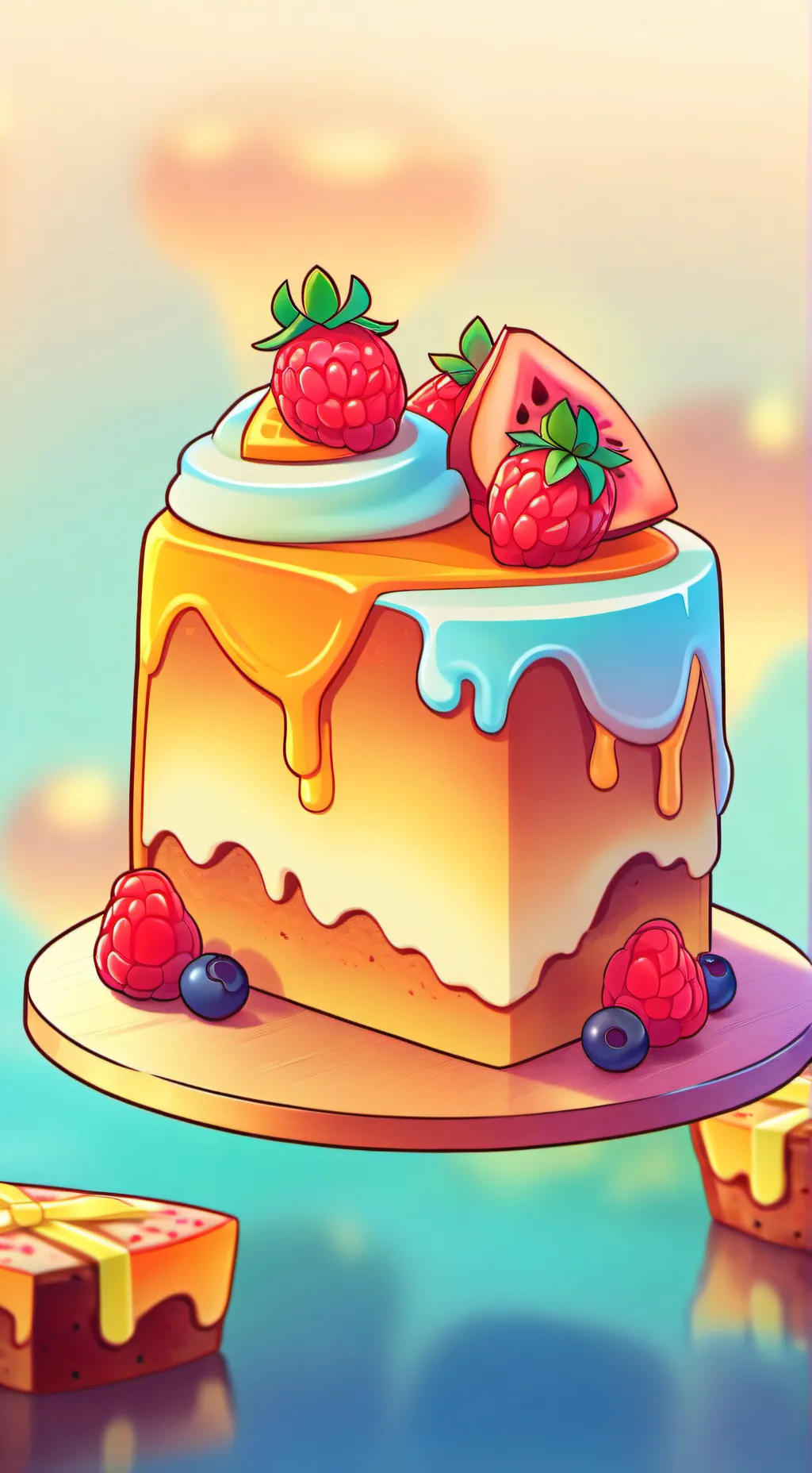 ai character: *fruitcake*   background