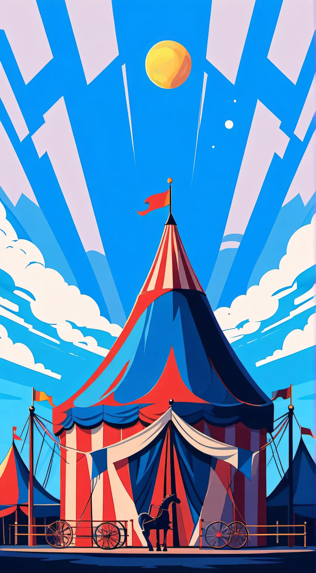 ai character: Digital circus background