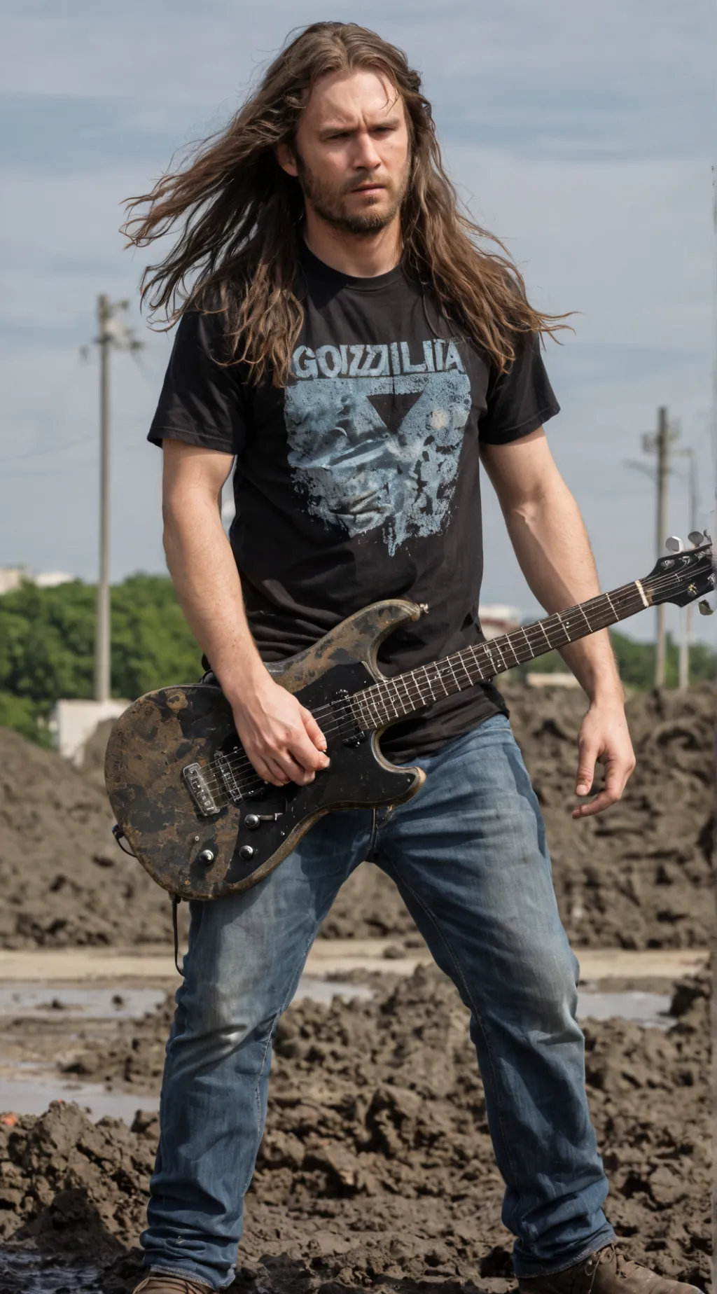 ai character: sludge metal  background