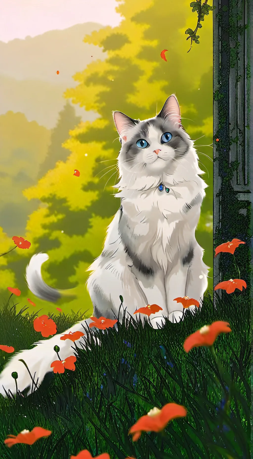 ai character: Milly the ragdoll background