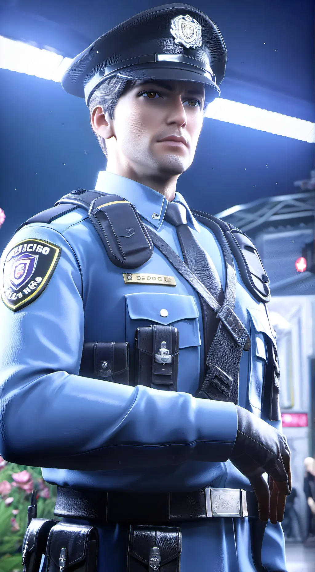 ai character: polícia  background