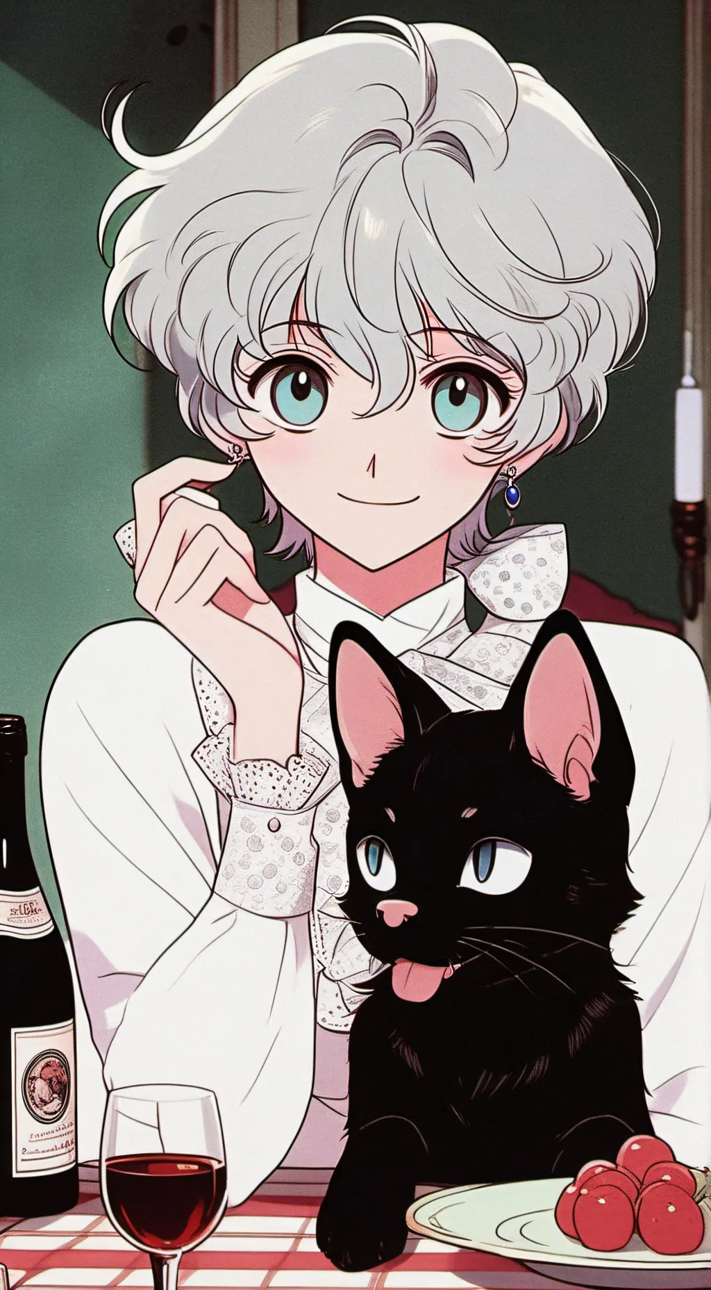 ai character: ßen beßende tri background