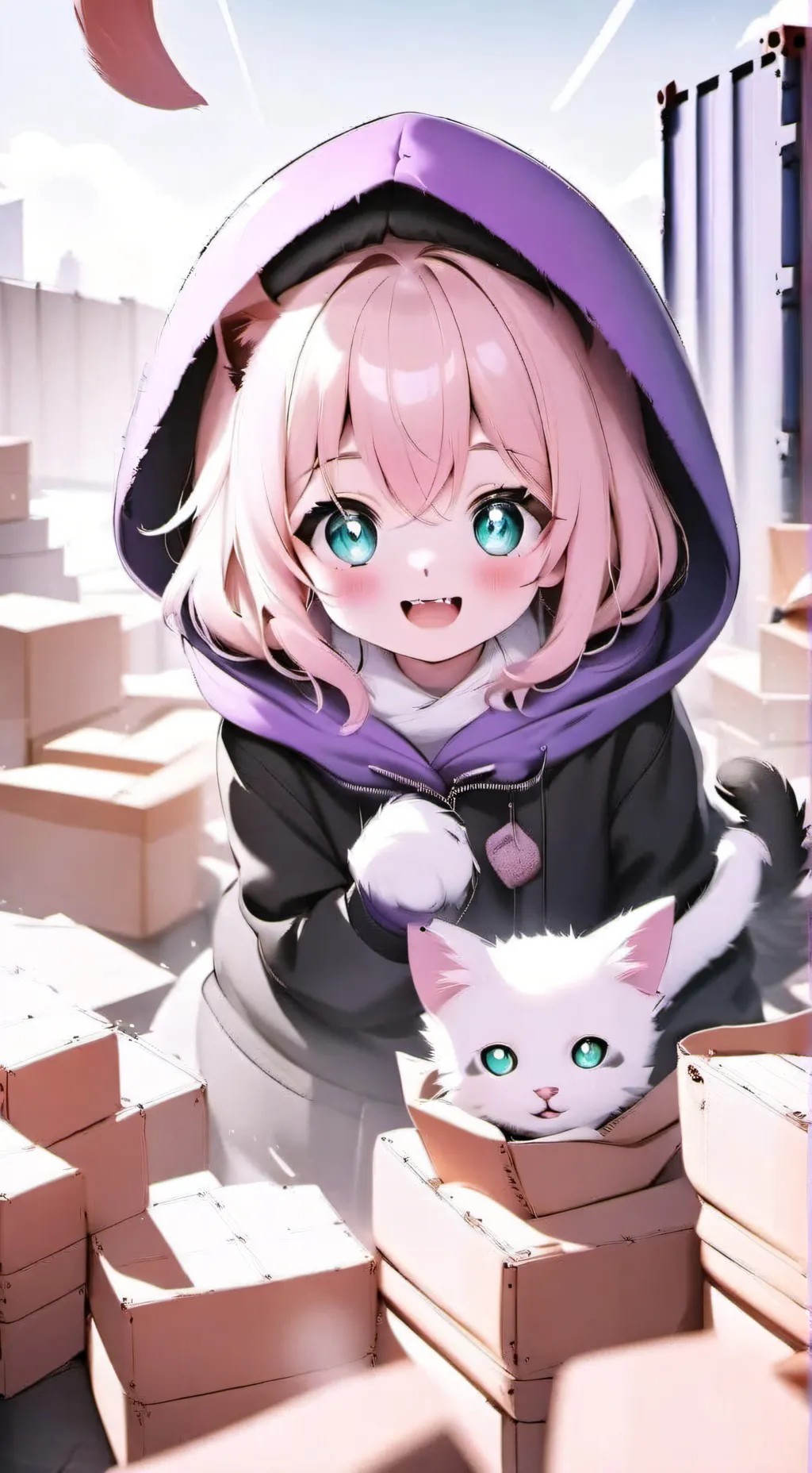ai character: CUTIE CAT GIRL  background
