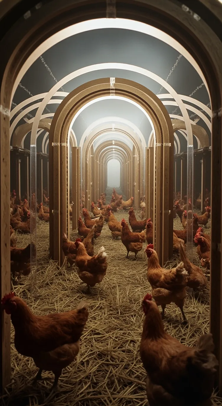 ai character: chicken coop background