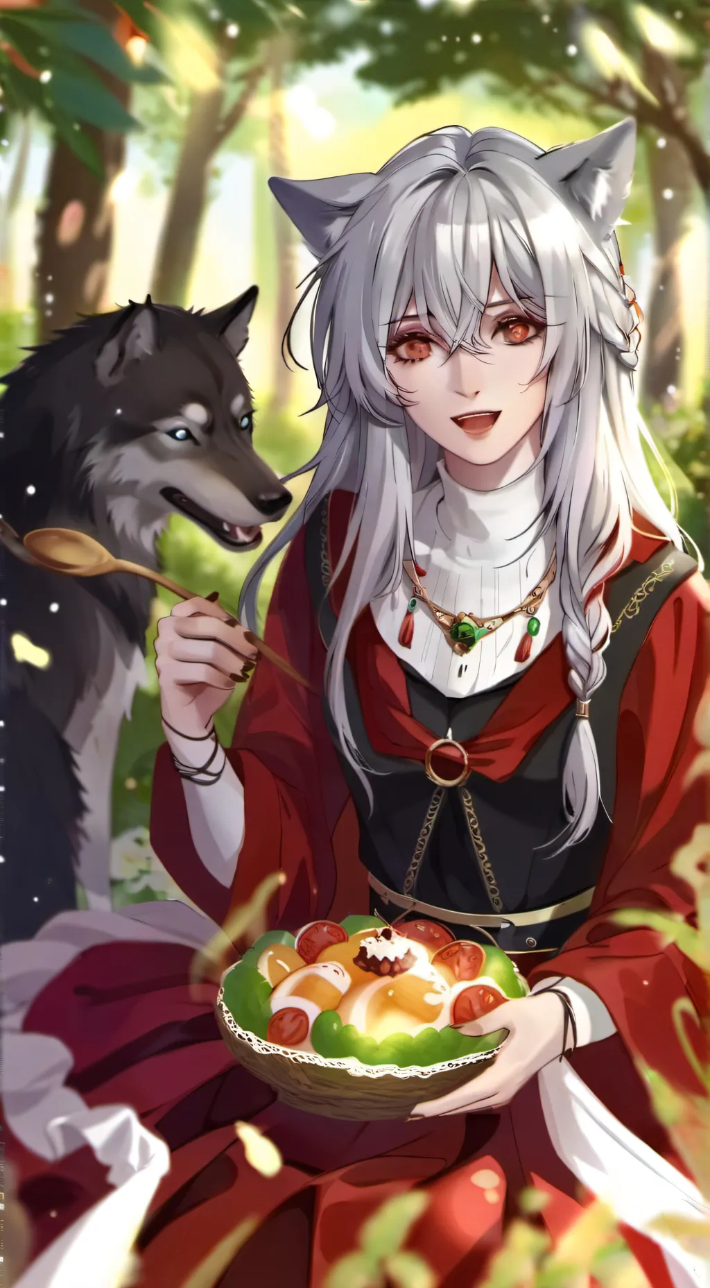 ai character: Wolf hybrid 2 background