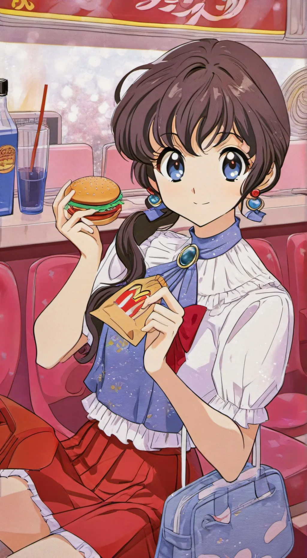 ai character: Mha x McDonald's  background